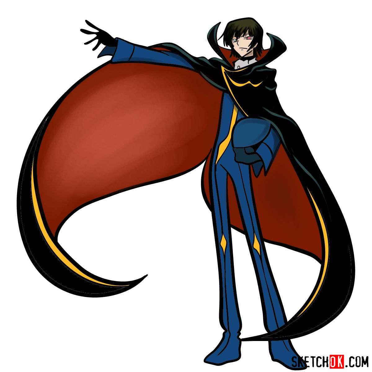 How to draw Lelouch Lamperouge | Code Geass anime