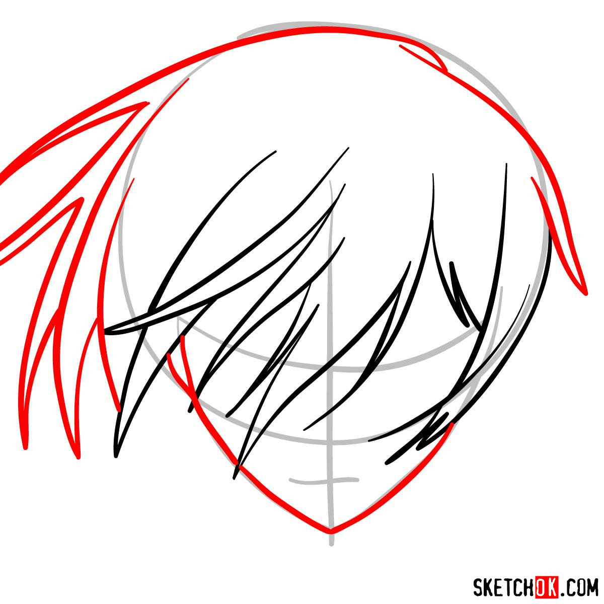 How to draw the face of Lelouch vi Britannia | Code Geass anime - step 03