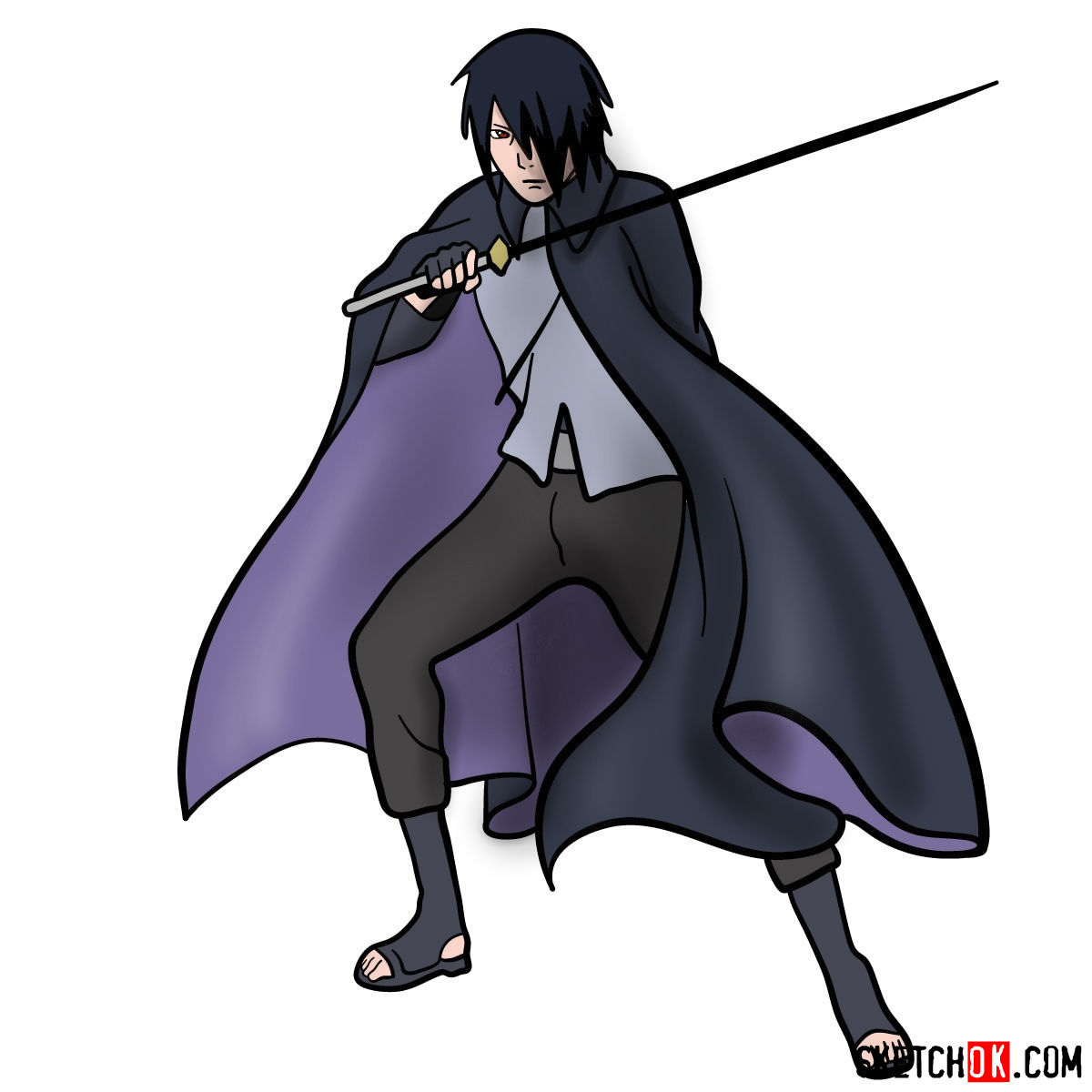 Anime drawing  how to draw sasuke uchiha stepbystep  YouTube