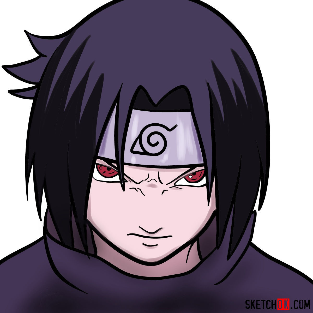 ✨👉 LEARN HOW TO DRAW SASUKE UCHIHA'S FACE, NARUTO 