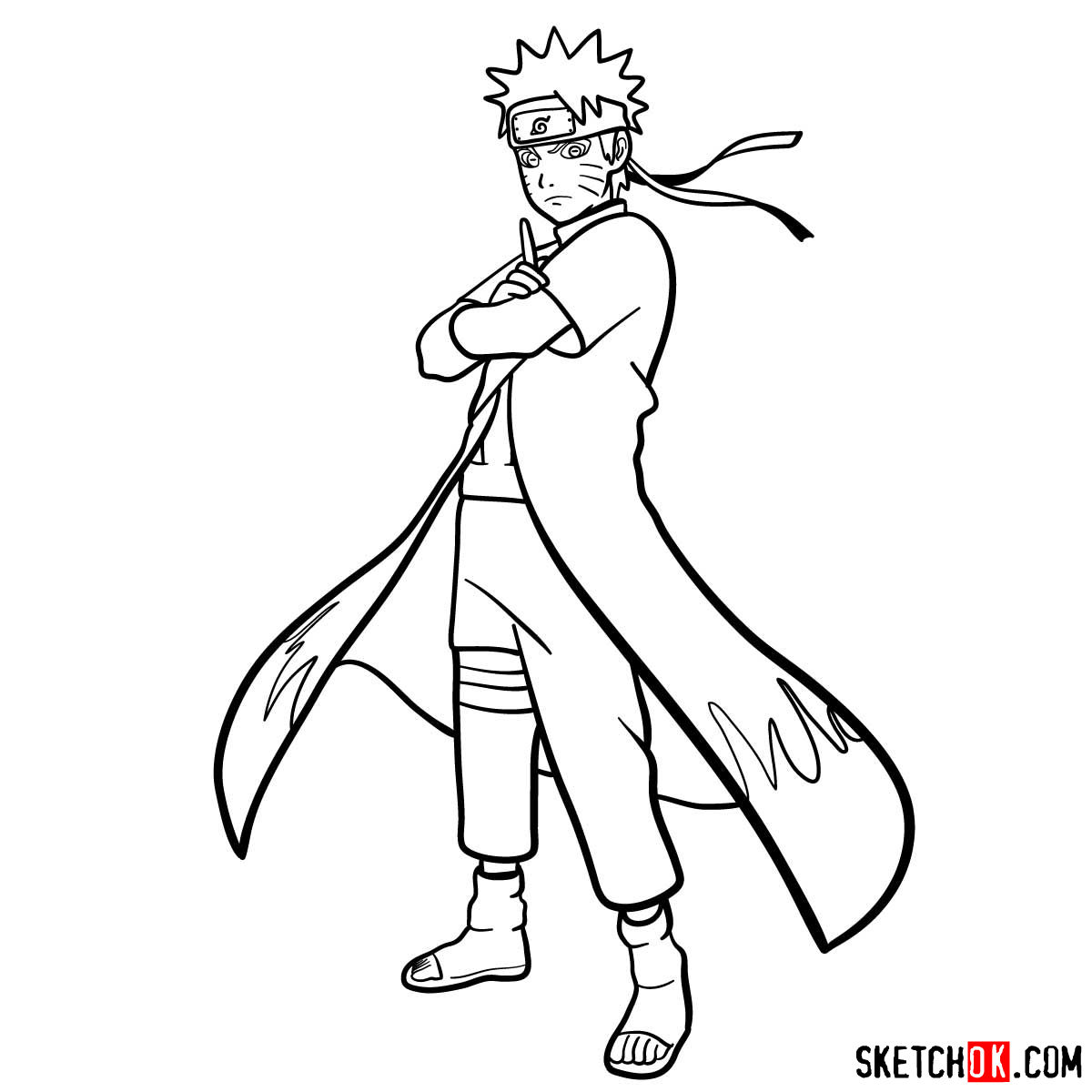 How to draw Naruto Uzumaki (Naruto anime) - step 15