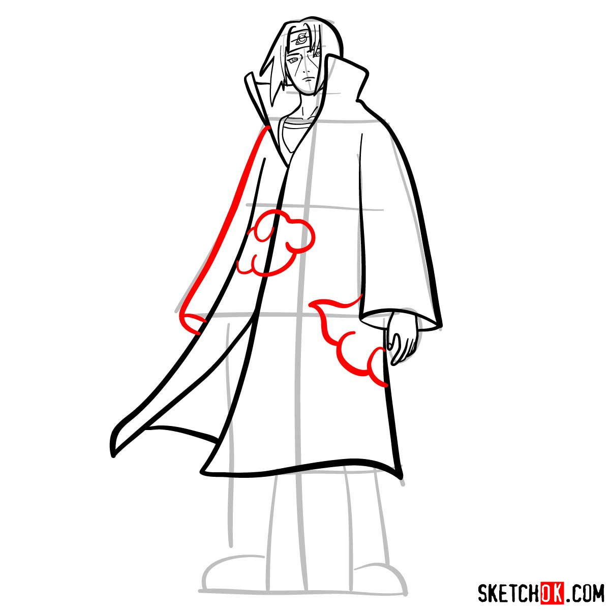 How to draw Itachi Uchiha (Naruto) - step 09
