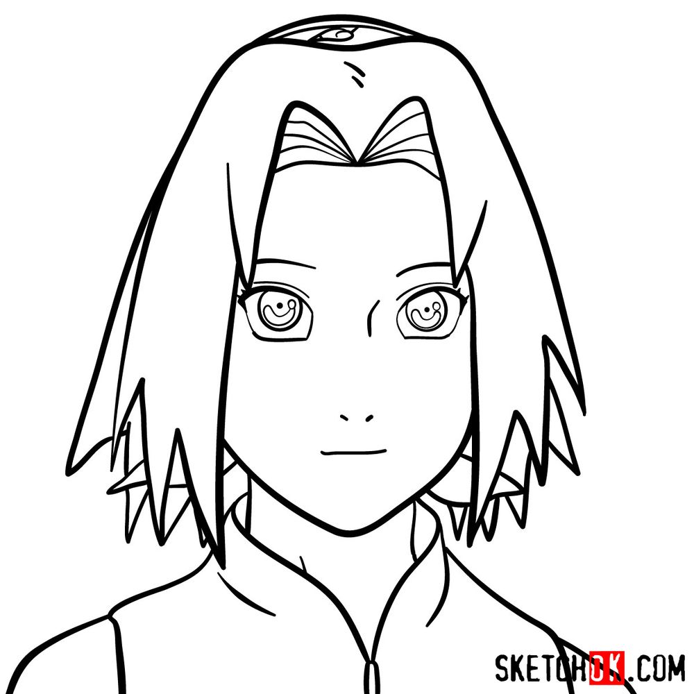 How to draw Sakura Haruno's face Naruto Sketchok easy drawing guides