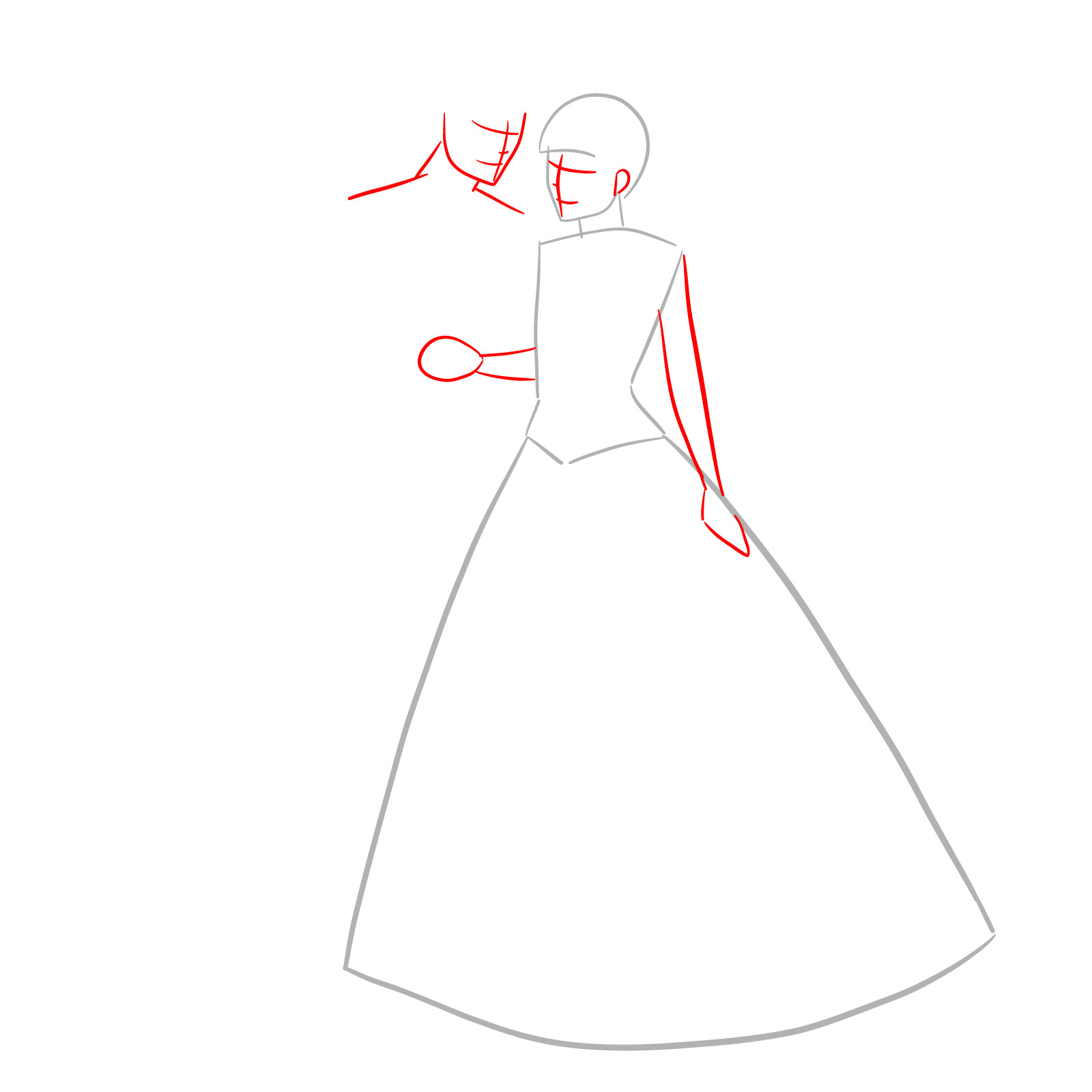 How to draw Hinata and Naruto wedding - step 02