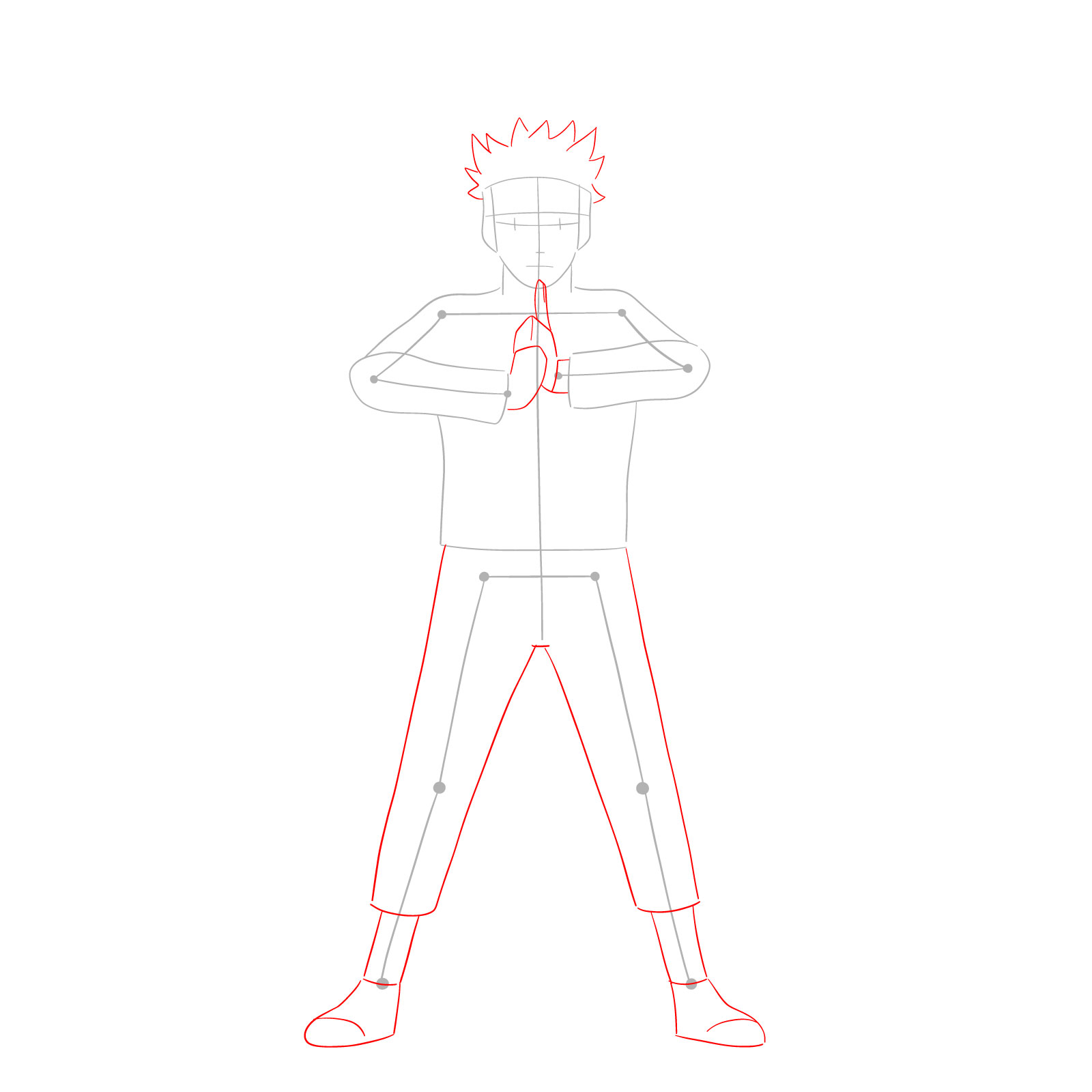 How to draw Naruto in Nine-Tails Chakra Mode - step 03