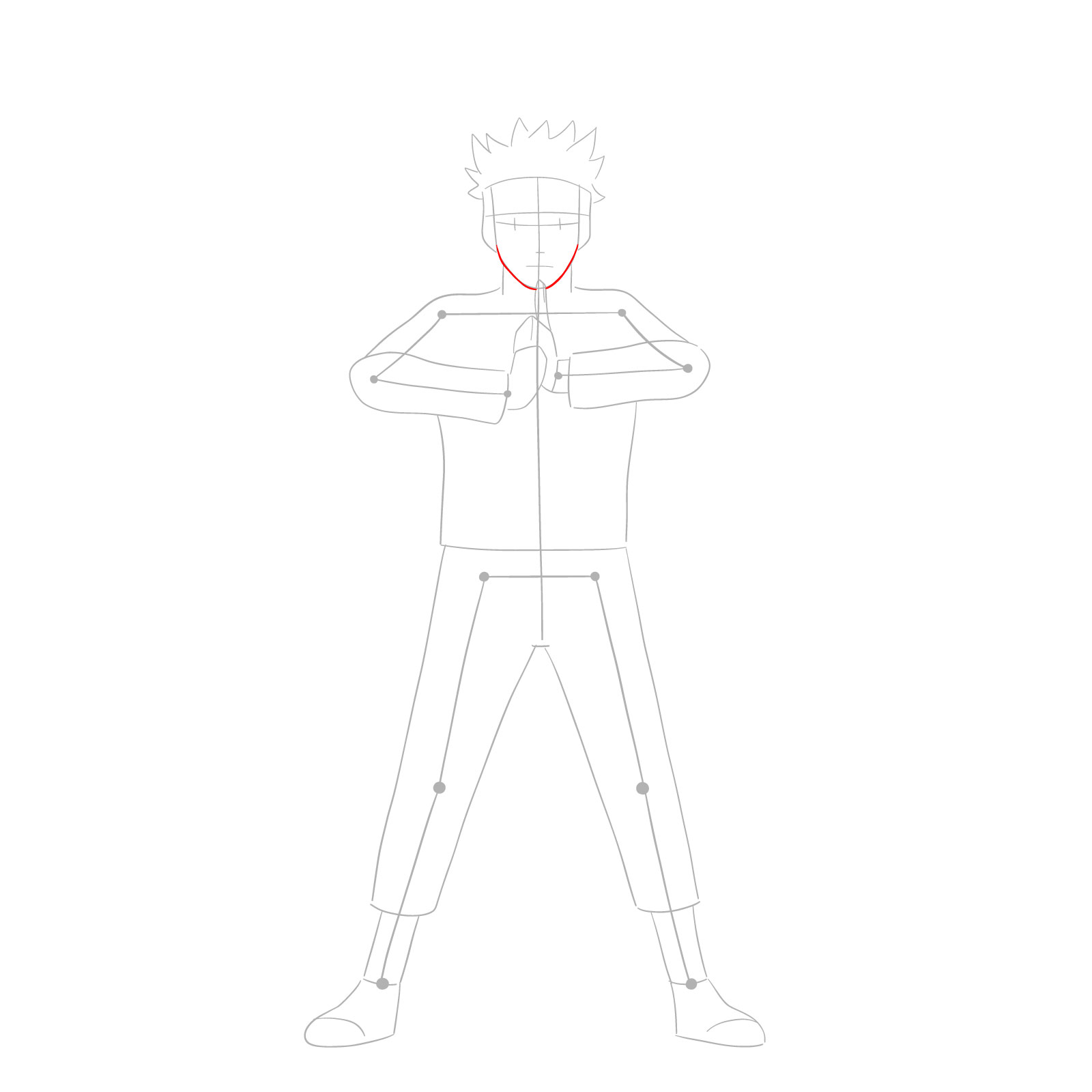 How to draw Naruto in Nine-Tails Chakra Mode - step 04