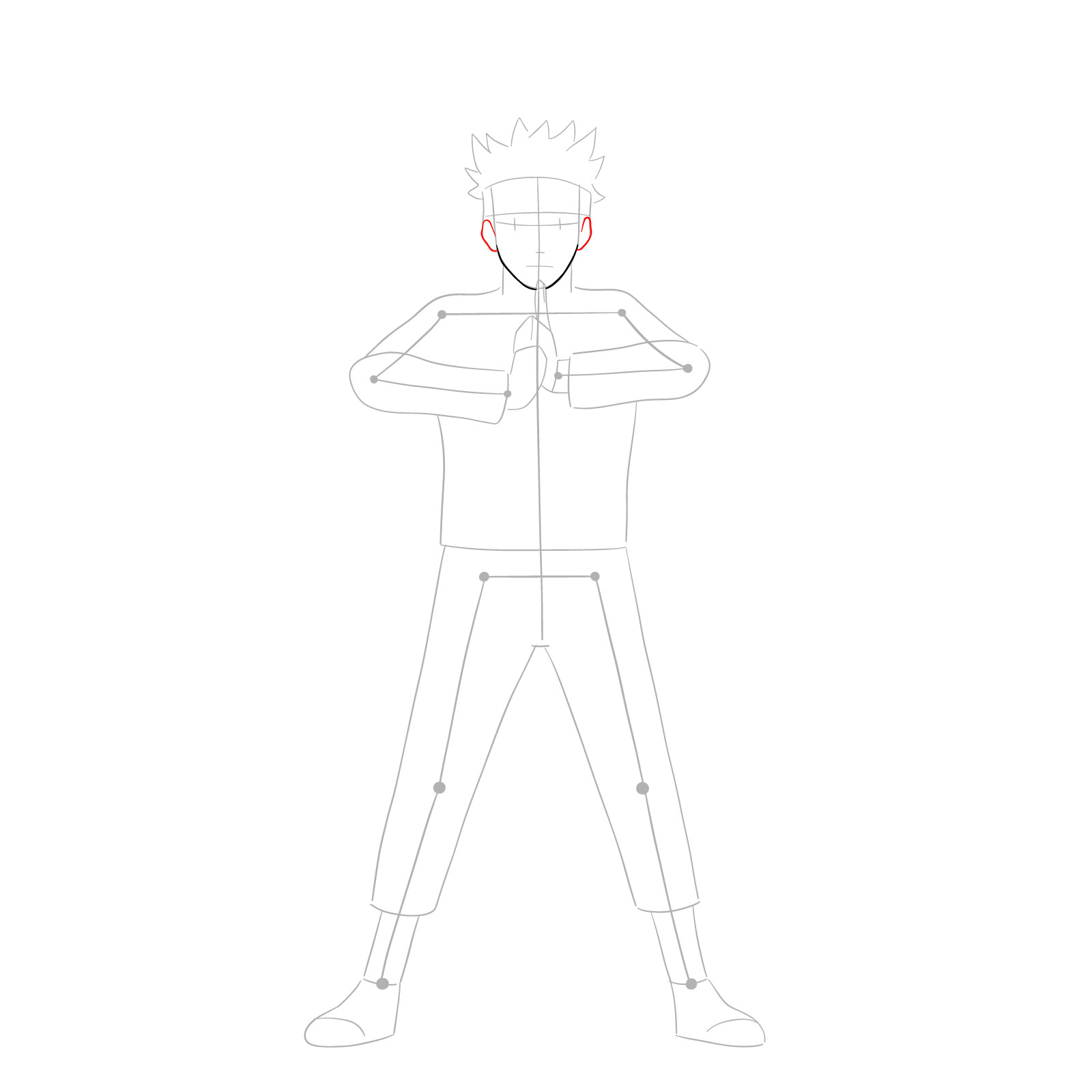 How to draw Naruto in Nine-Tails Chakra Mode - step 05