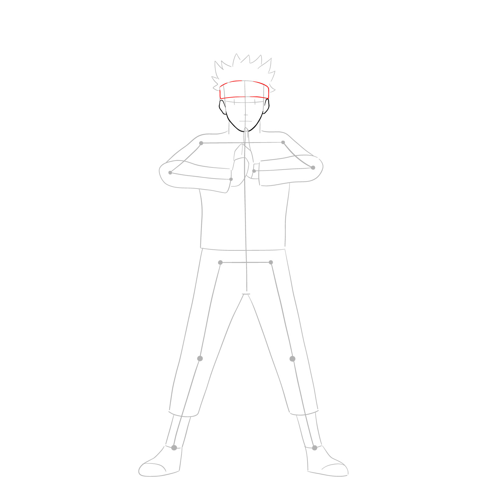 How to draw Naruto in Nine-Tails Chakra Mode - step 06