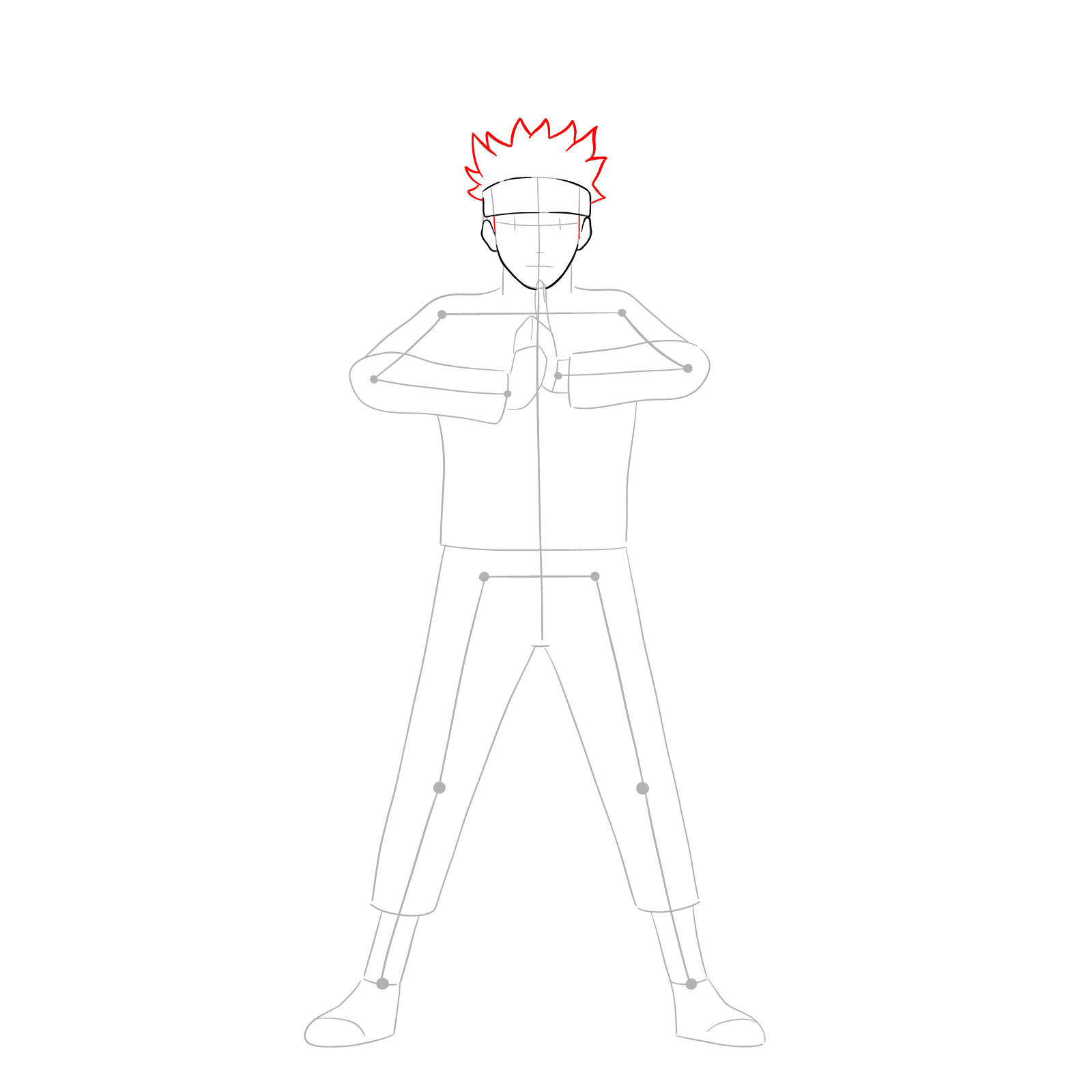 How to draw Naruto in Nine-Tails Chakra Mode - step 07