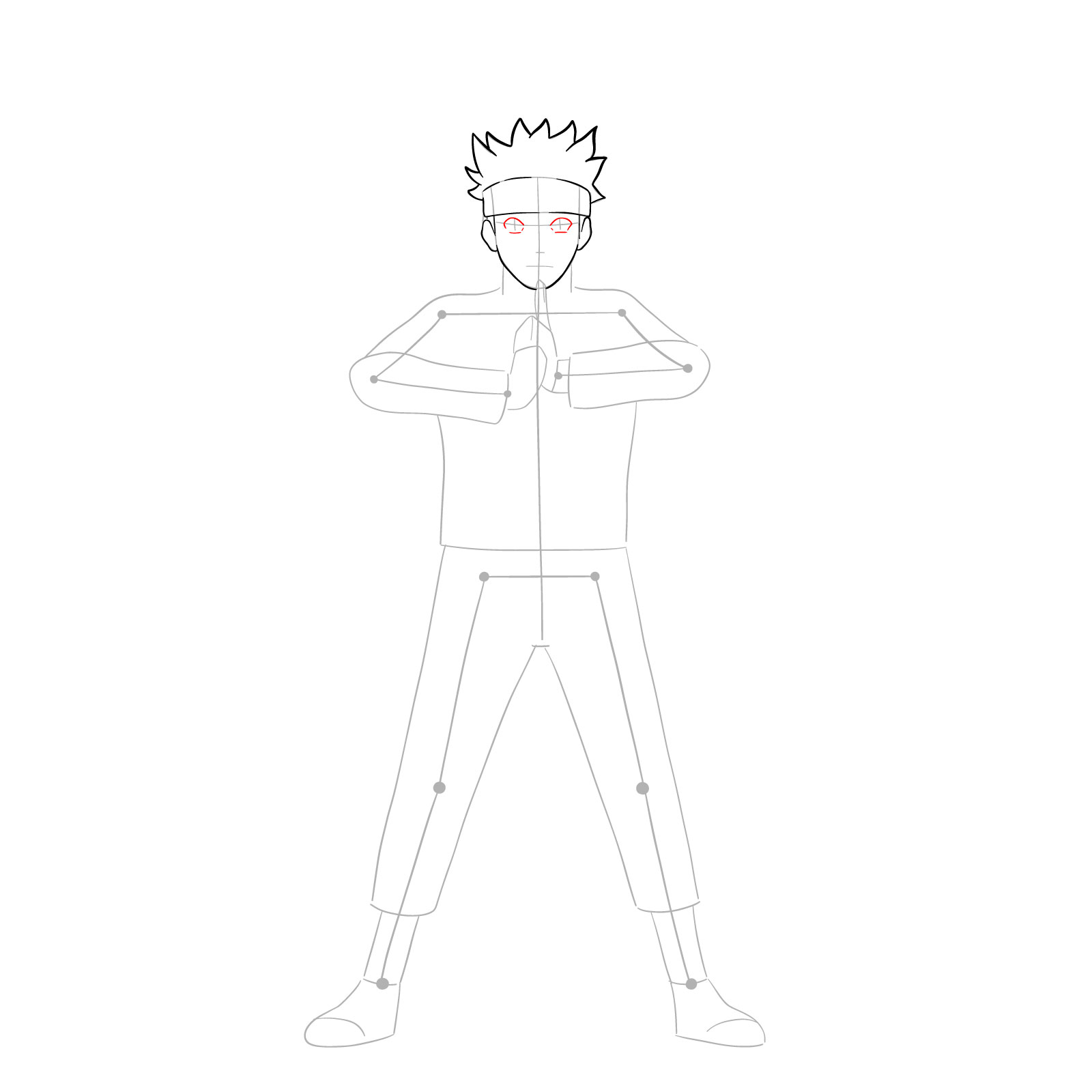 How to draw Naruto in Nine-Tails Chakra Mode - step 08