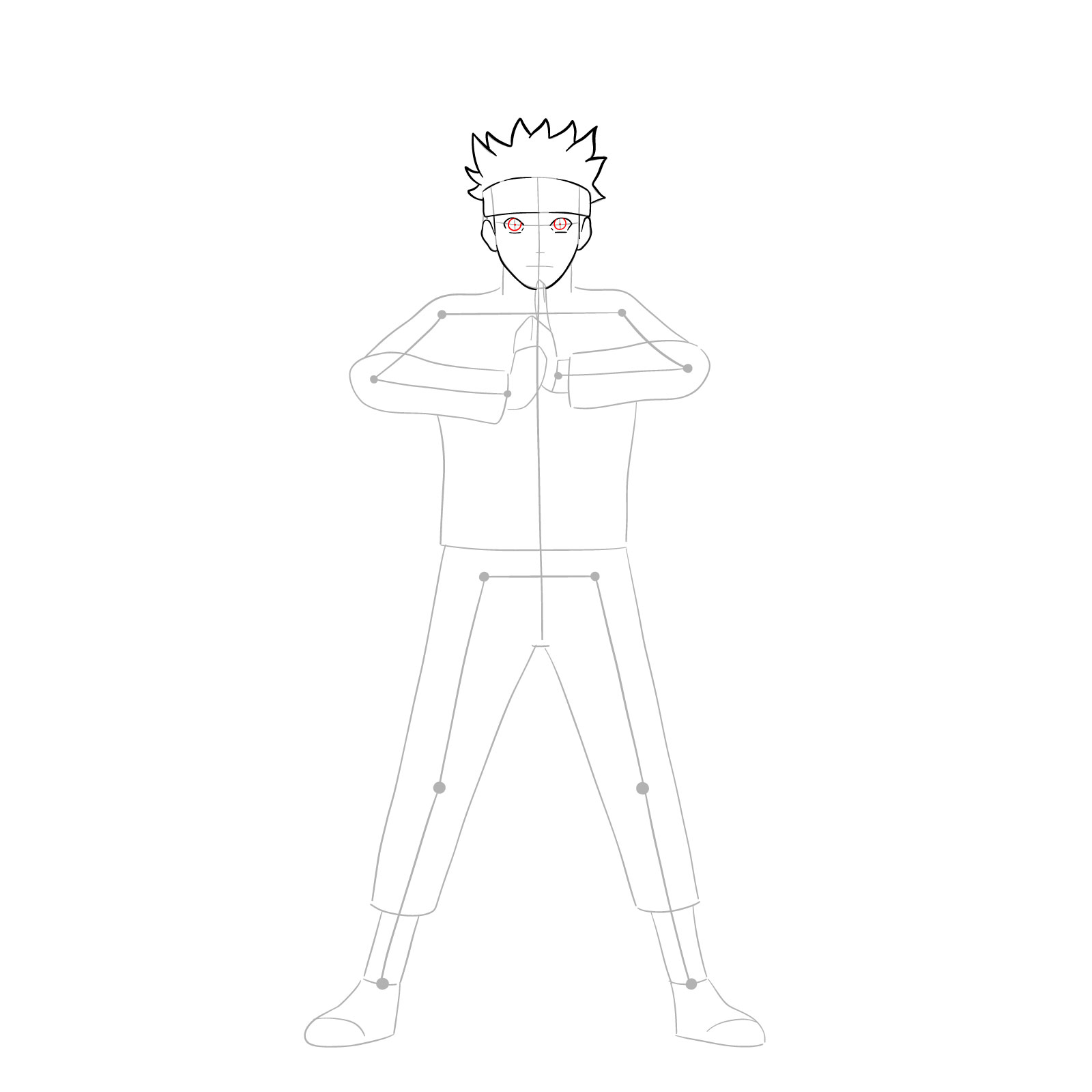 How to draw Naruto in Nine-Tails Chakra Mode - step 09