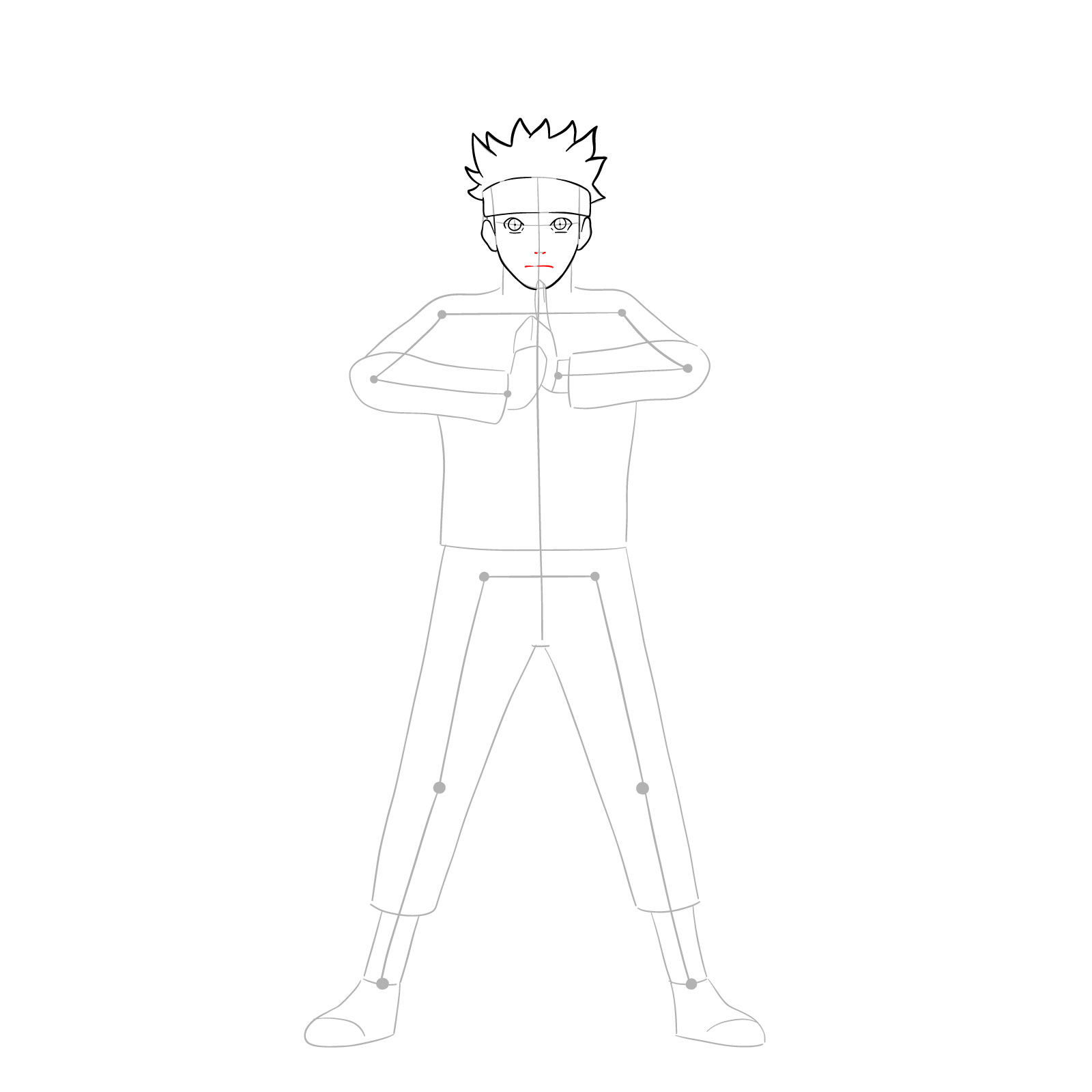 How to draw Naruto in Nine-Tails Chakra Mode - step 10