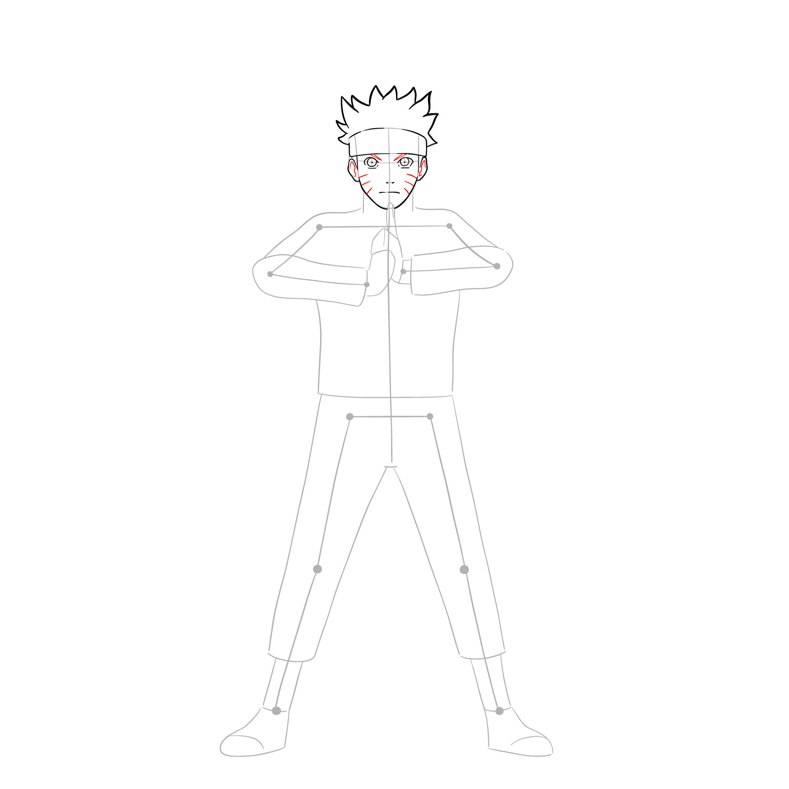 How to draw Naruto in Nine-Tails Chakra Mode - step 11