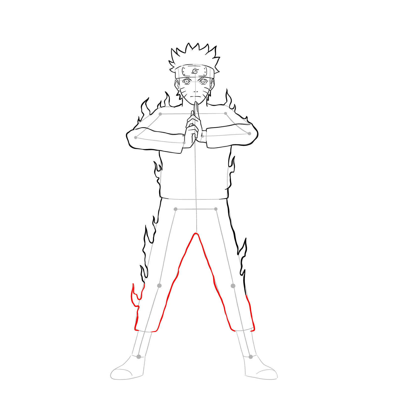 how to draw naruto nine tails mode