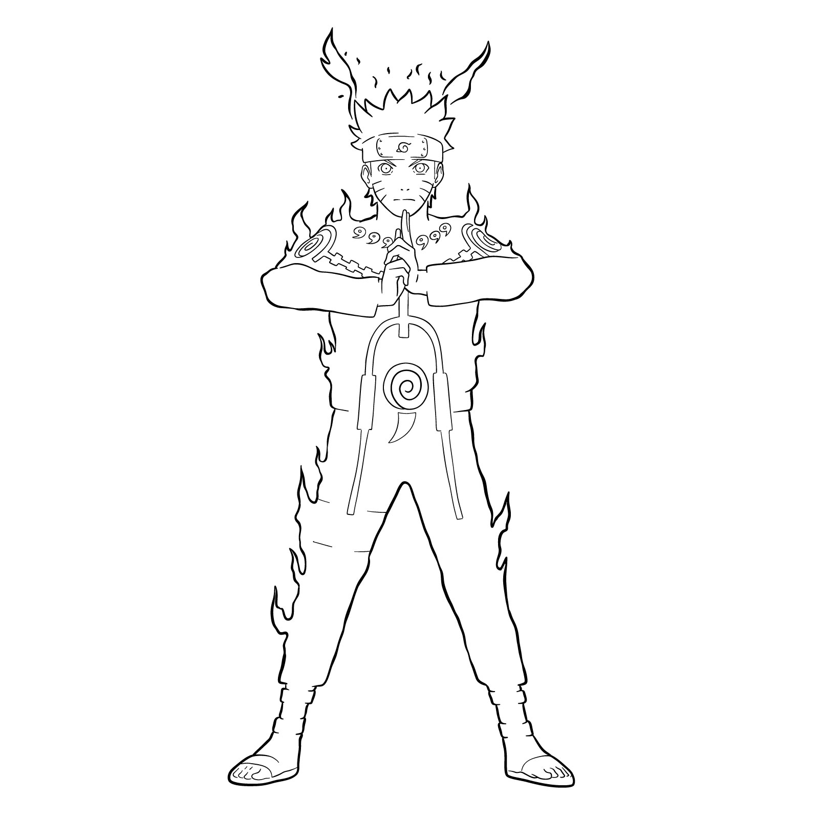 How to draw Naruto in Nine-Tails Chakra Mode - final step