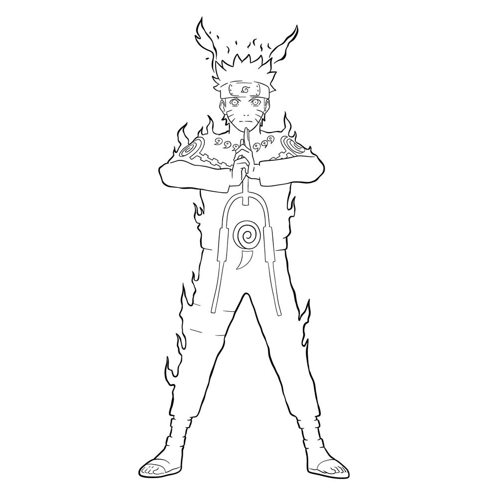 Learn How to Draw Naruto in The Nine-Tails Chakra Mode