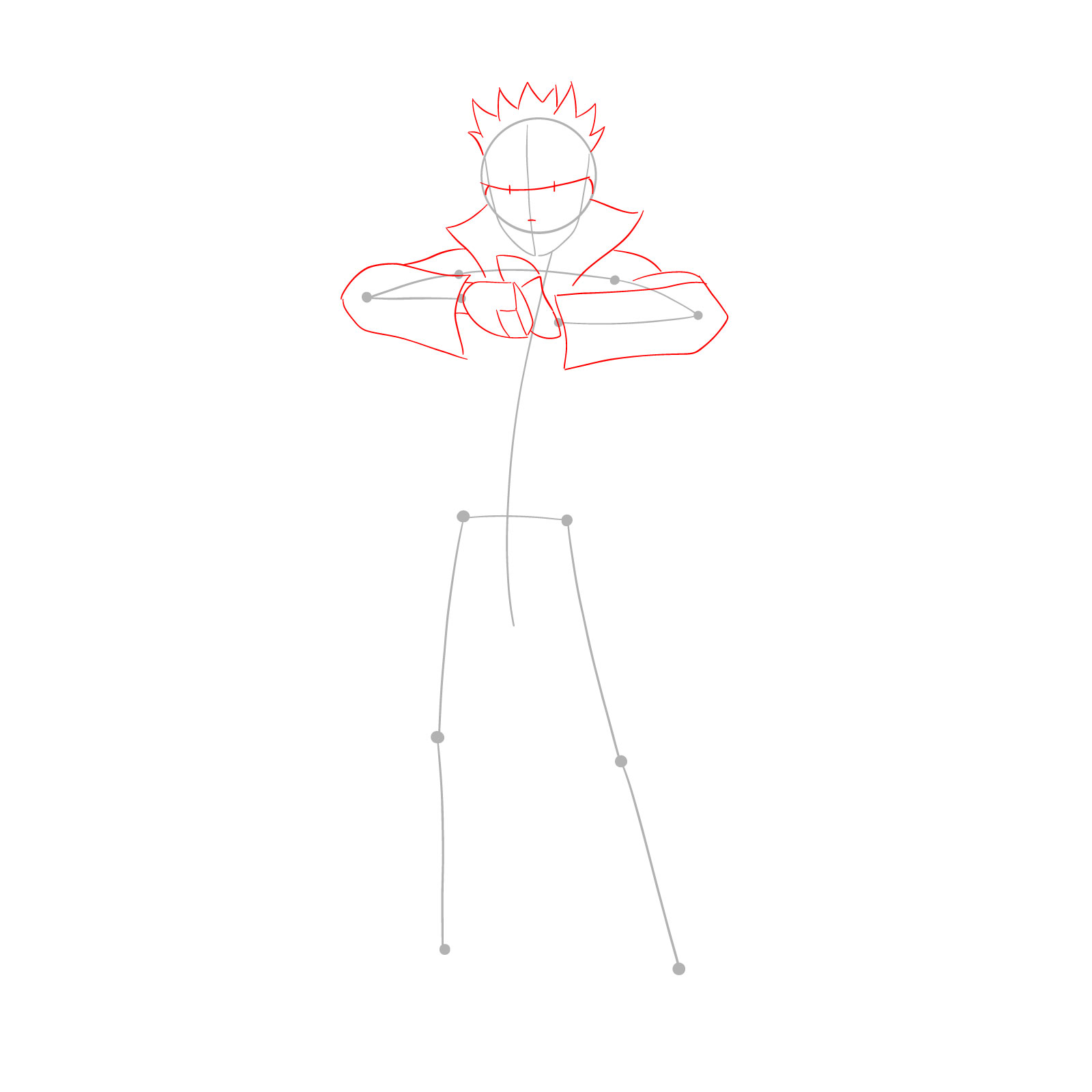 How to draw Naruto in Kurama Mode - step 02