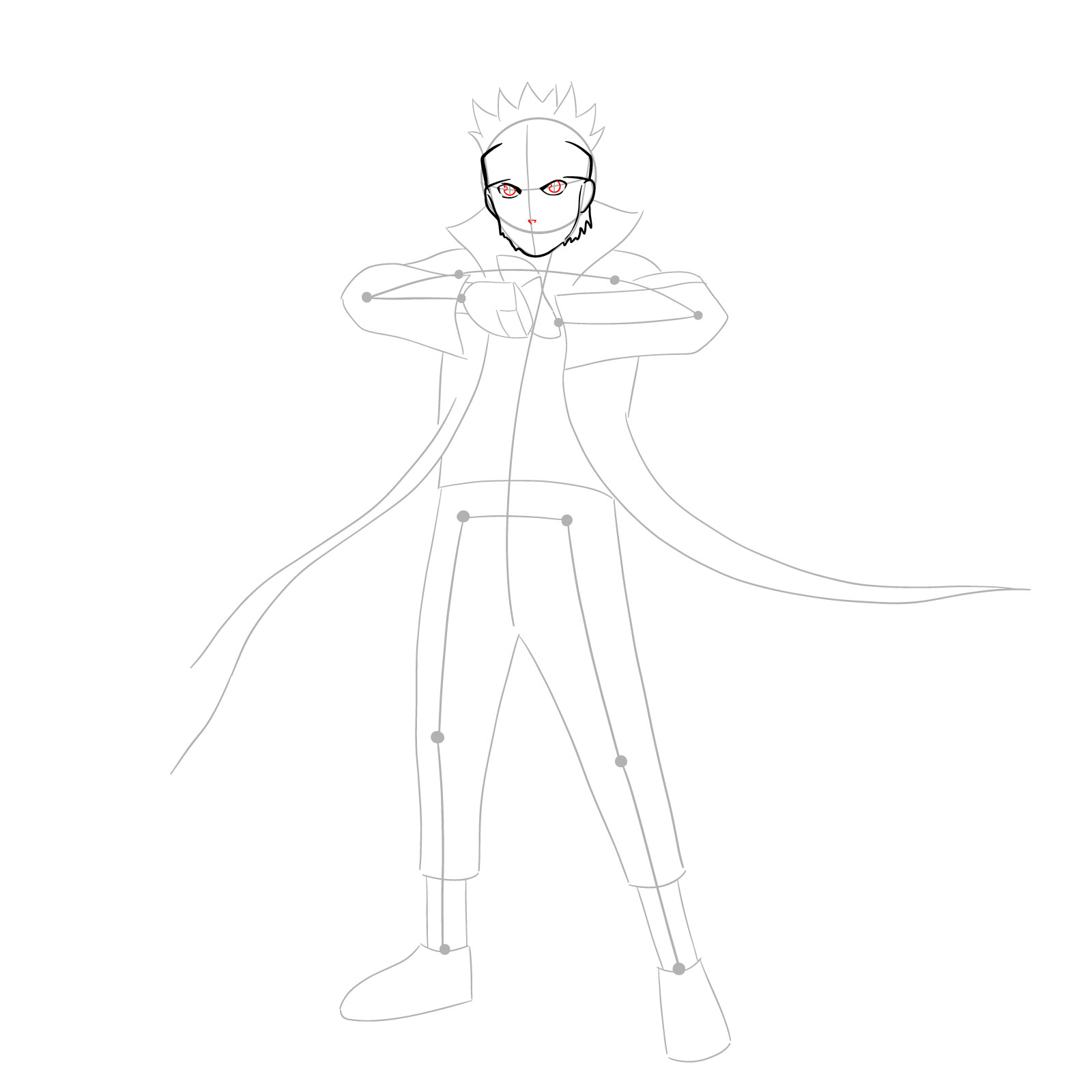 How to draw Naruto in Kurama Mode - step 08