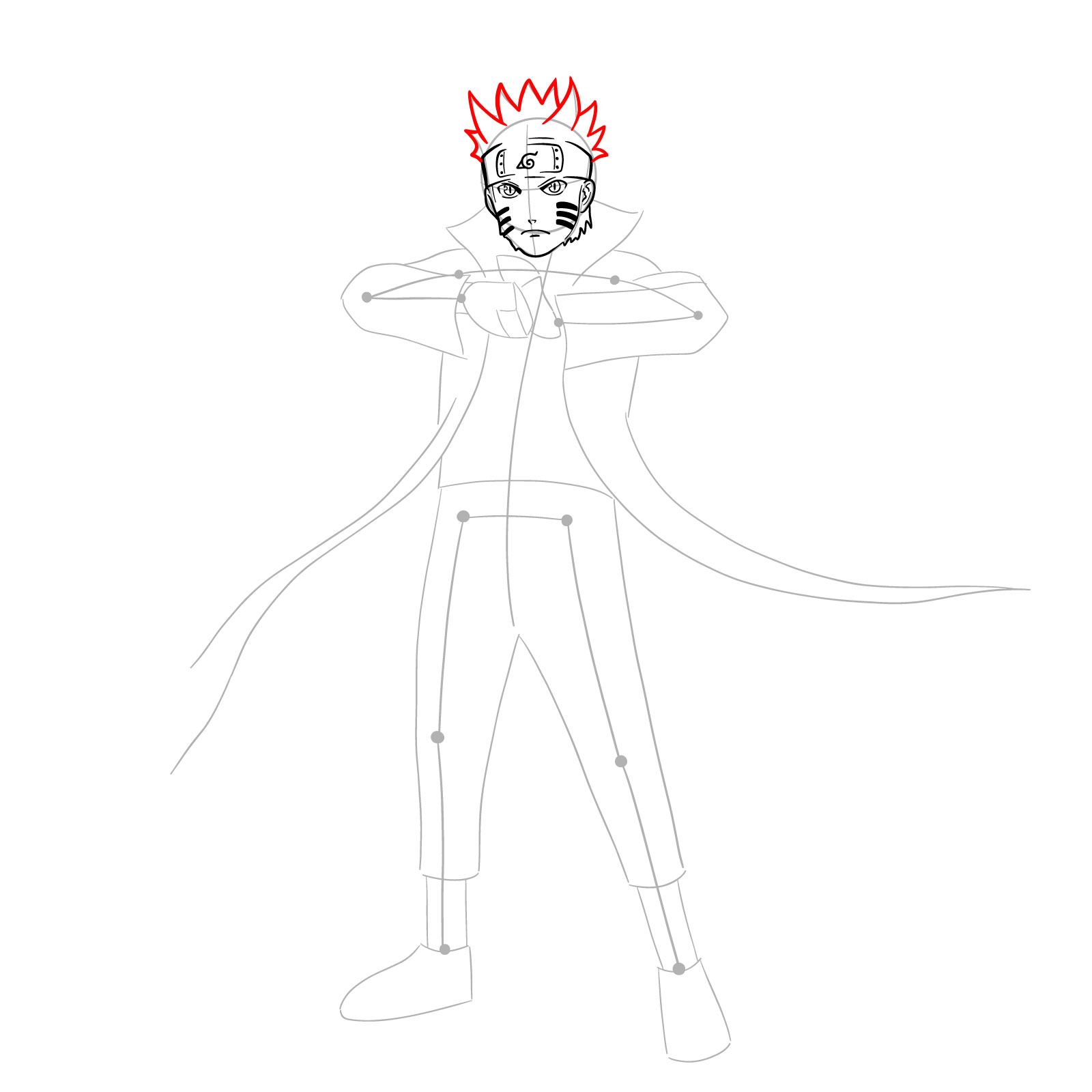 How to draw Naruto in Kurama Mode - step 13