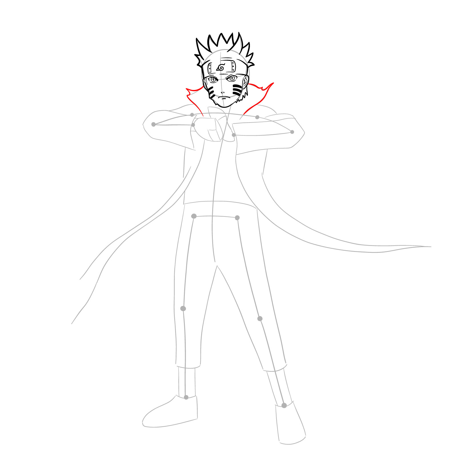 How to draw Naruto in Kurama Mode - step 14