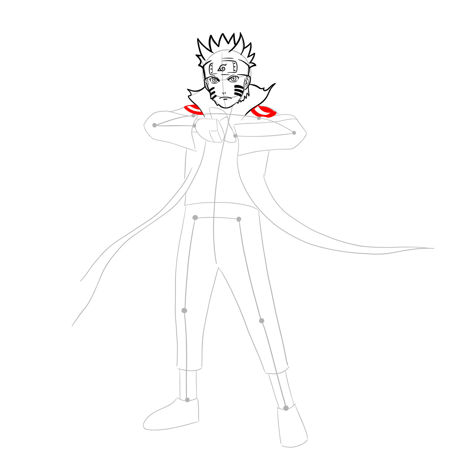 How to draw Naruto in Kurama Mode - step 15