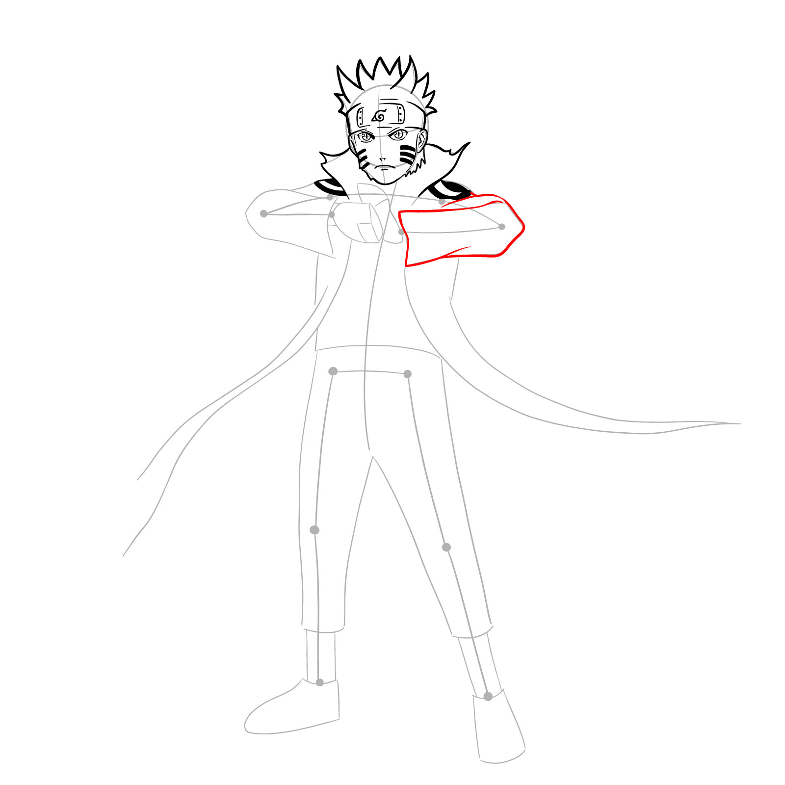 How to draw Naruto in Kurama Mode - step 16