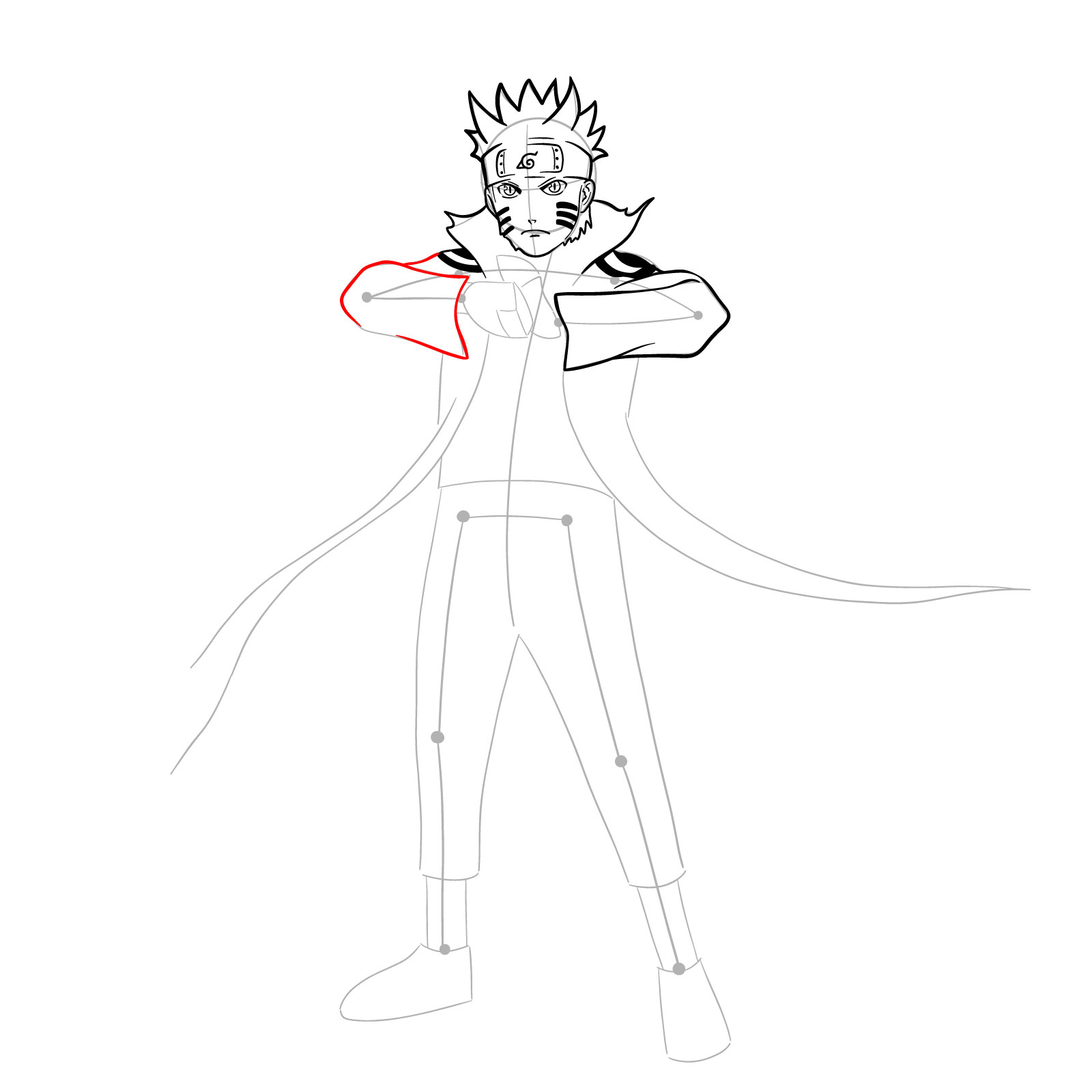 How to draw Naruto in Kurama Mode - step 17