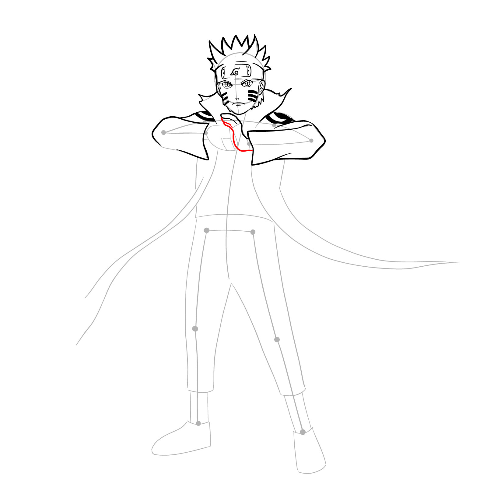 How to draw Naruto in Kurama Mode - step 19