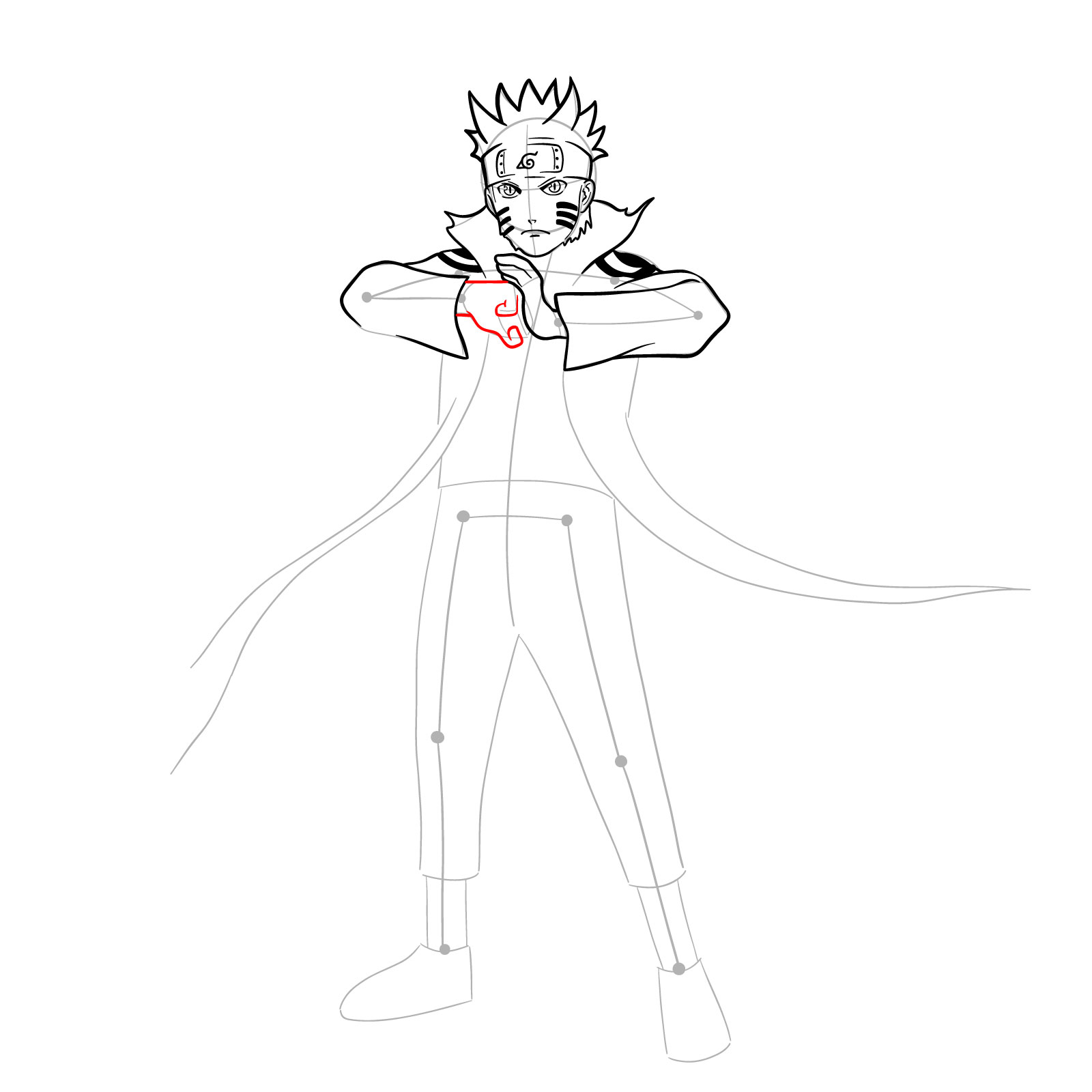 How to draw Naruto in Kurama Mode - step 20