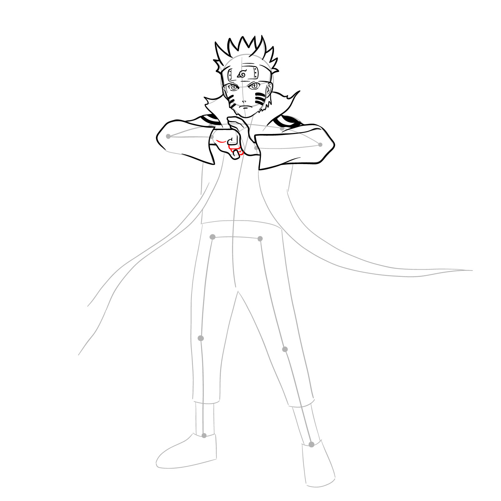 How to draw Naruto in Kurama Mode - step 21