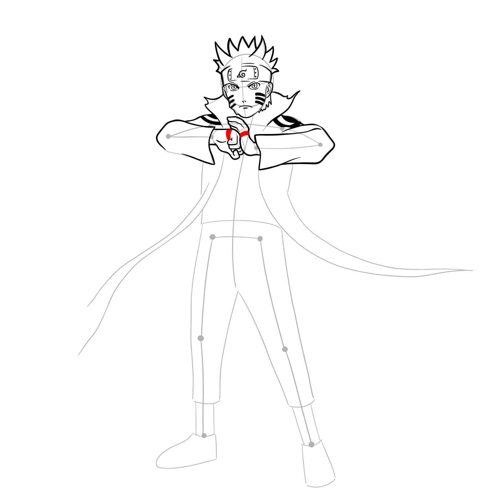 How to draw Naruto in Kurama Mode - step 22