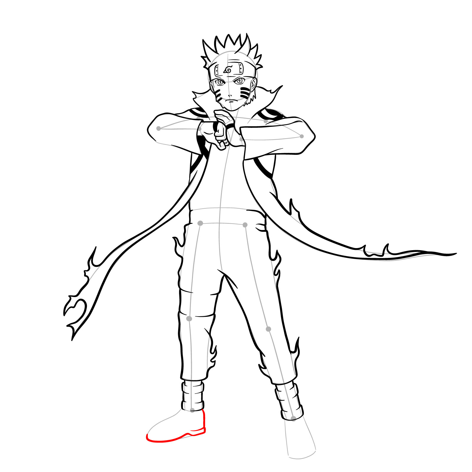 How to draw Naruto in Kurama Mode - step 31