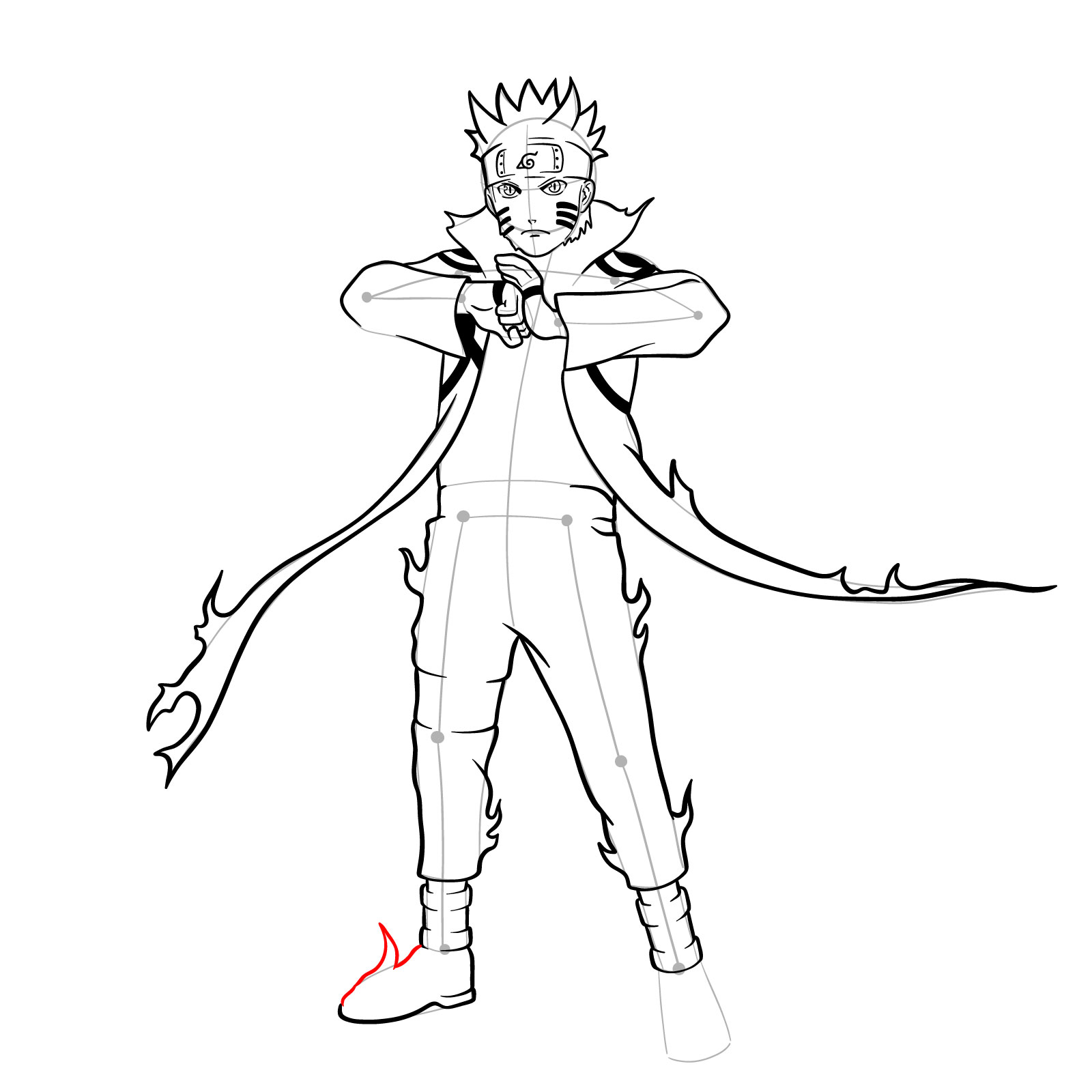 How to draw Naruto in Kurama Mode - step 32