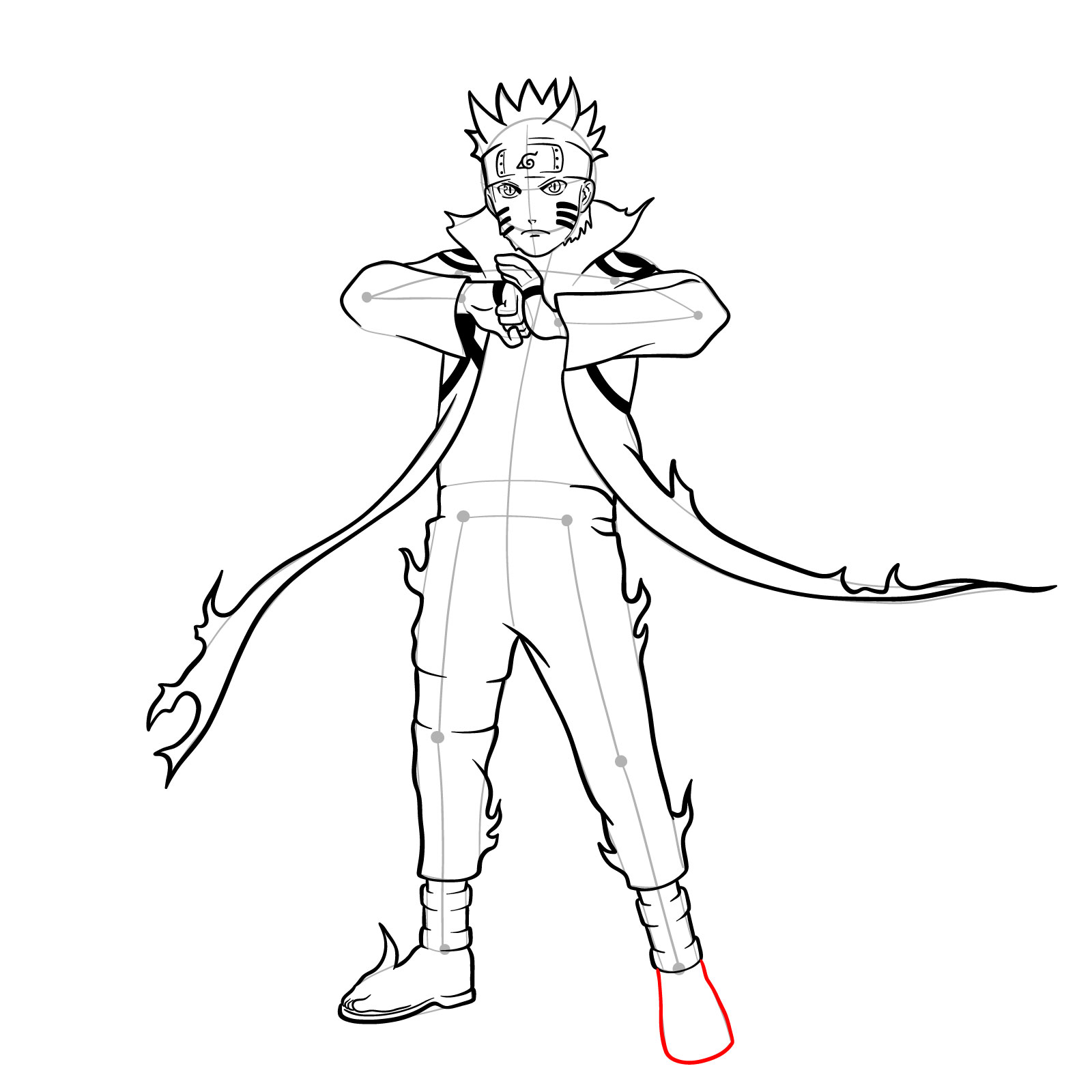 How to draw Naruto in Kurama Mode - step 34