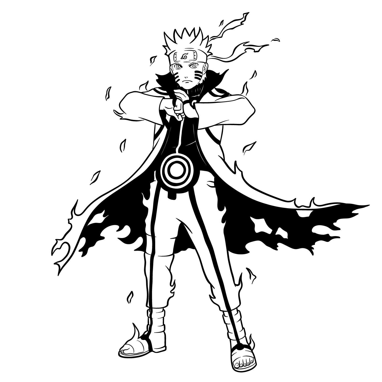 How to draw Naruto in Kurama Mode - final step