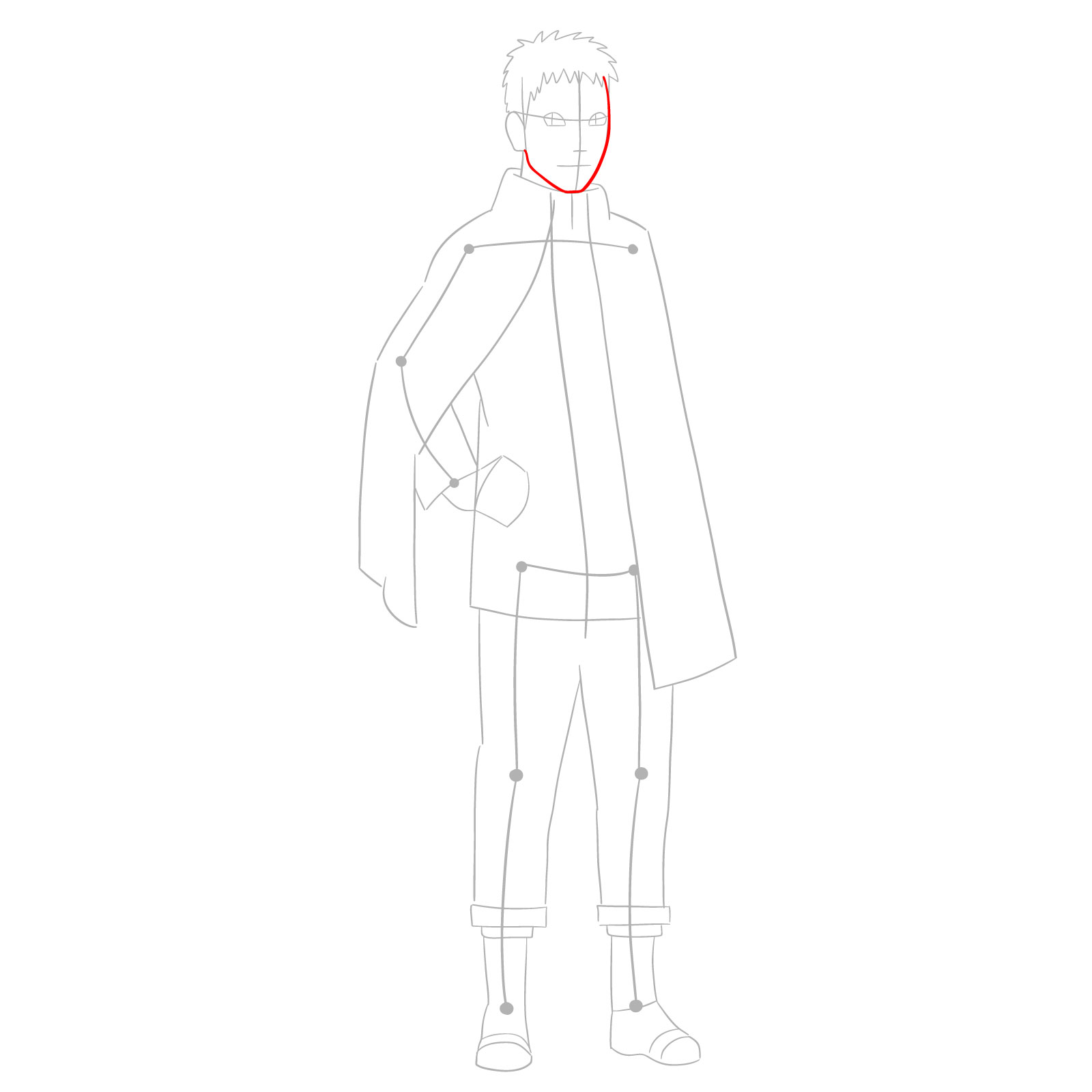 How to draw Boruto Naruto with cloak - step 04