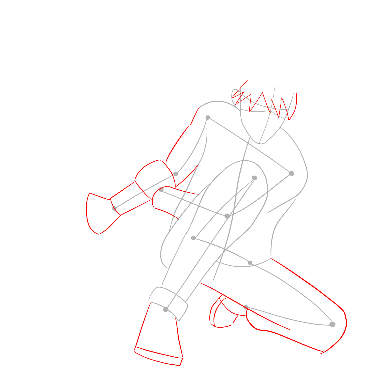 How to draw Kakashi from Clash of Ninja Revolution - step 03