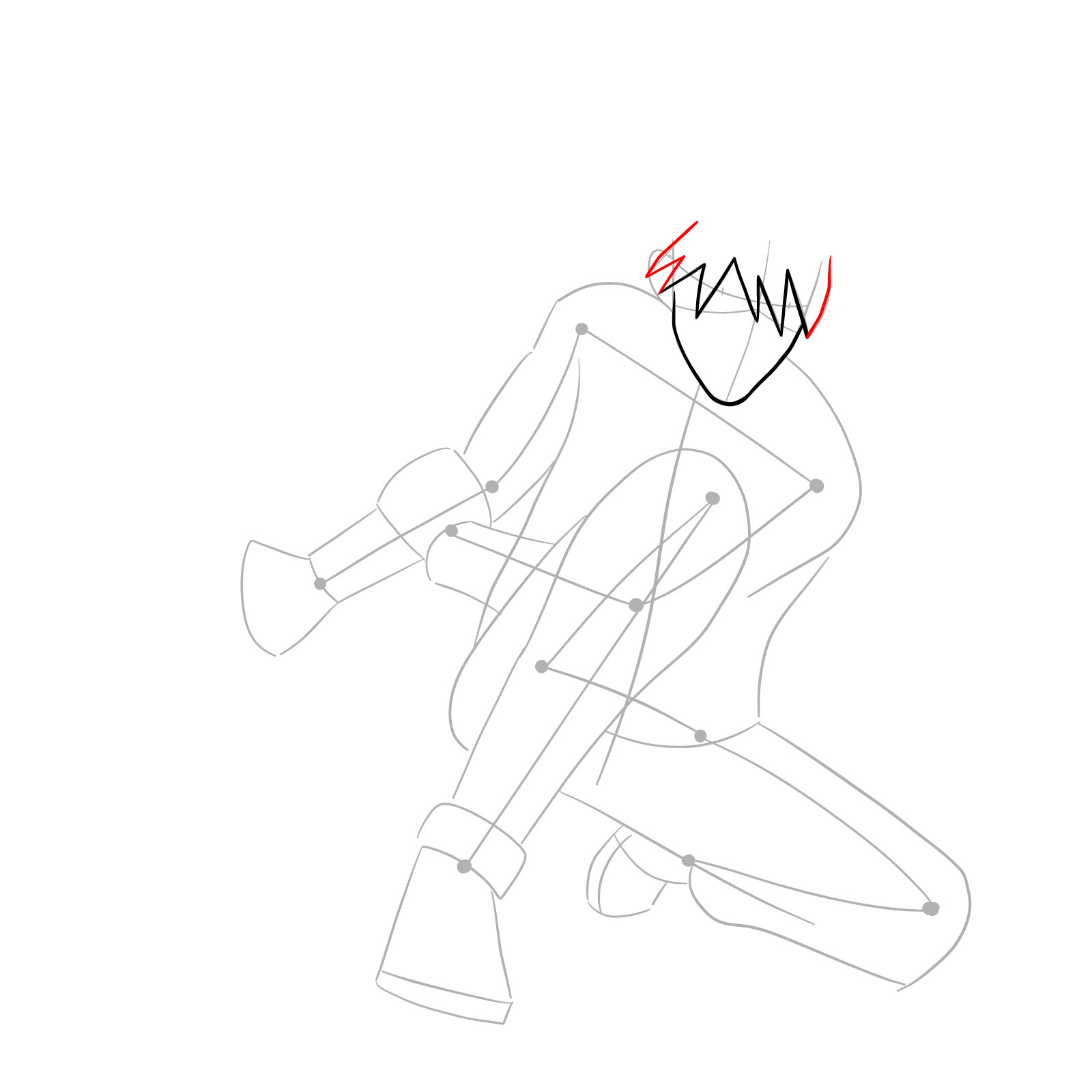 How to draw Kakashi from Clash of Ninja Revolution - step 06