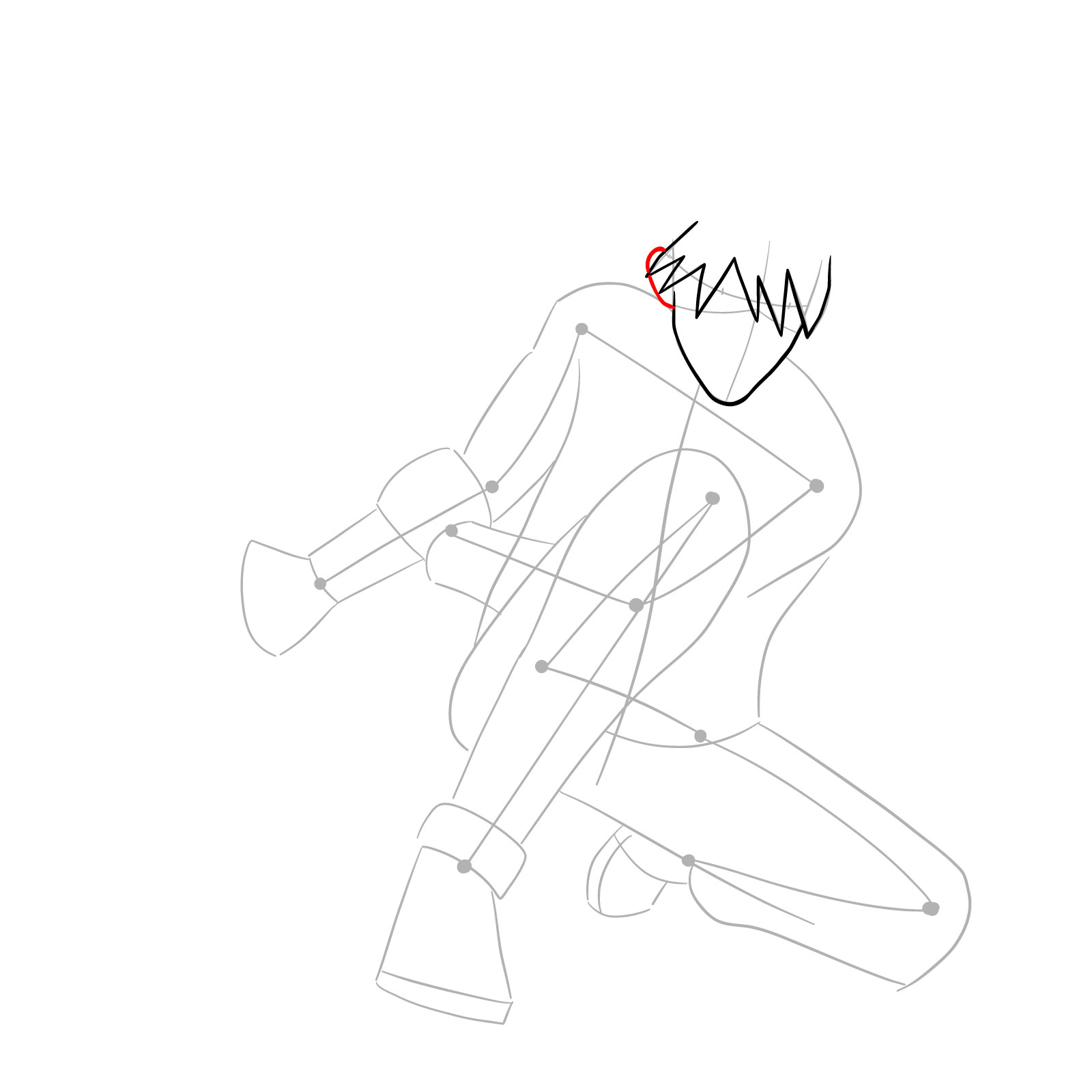 How to draw Kakashi from Clash of Ninja Revolution - step 07