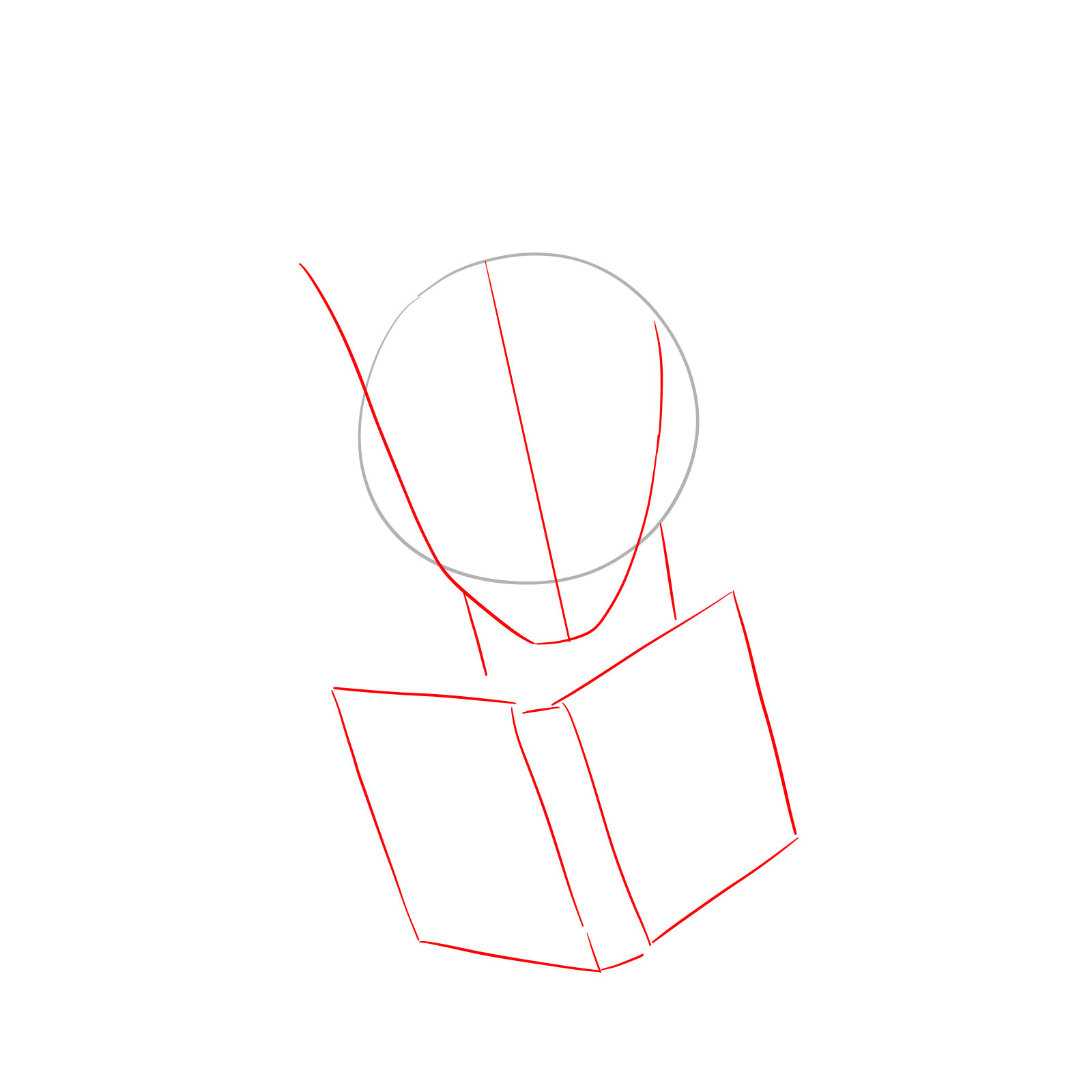 How to draw Kakashi reading a book - step 02
