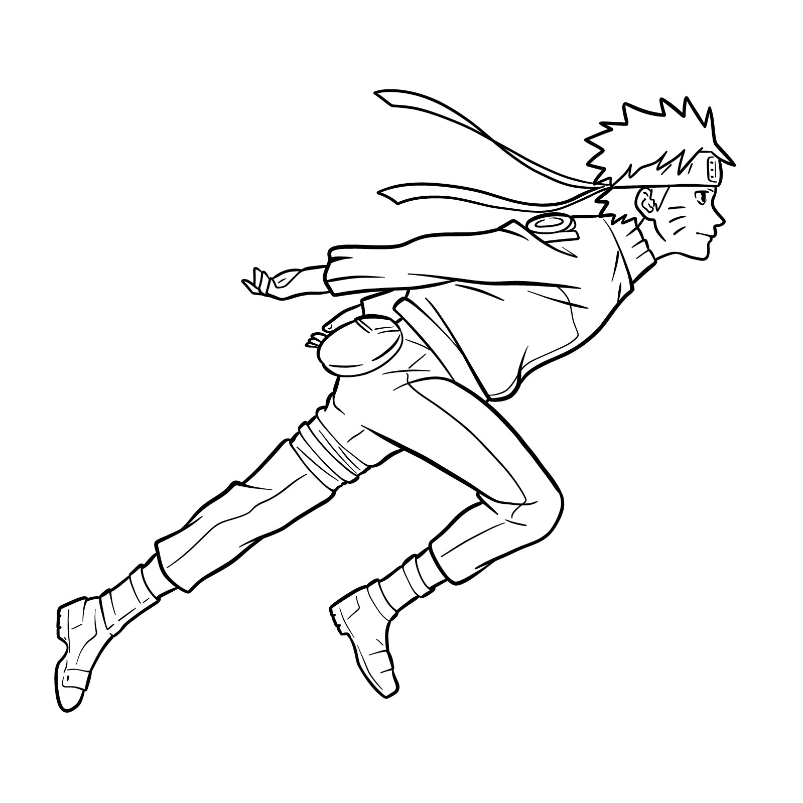 How to draw Naruto running - final step