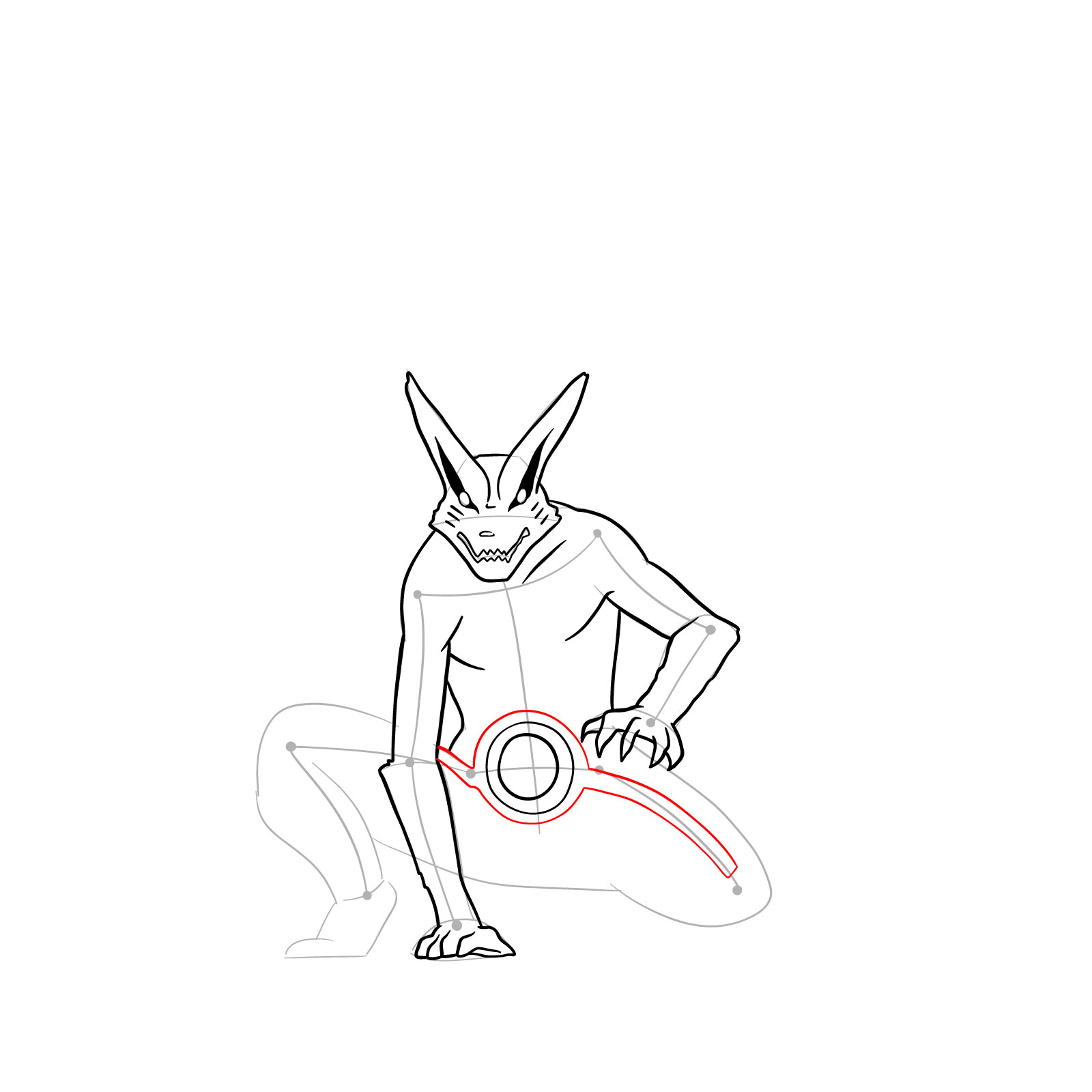 How to Draw Naruto's Tailed Beast Mode - step 22