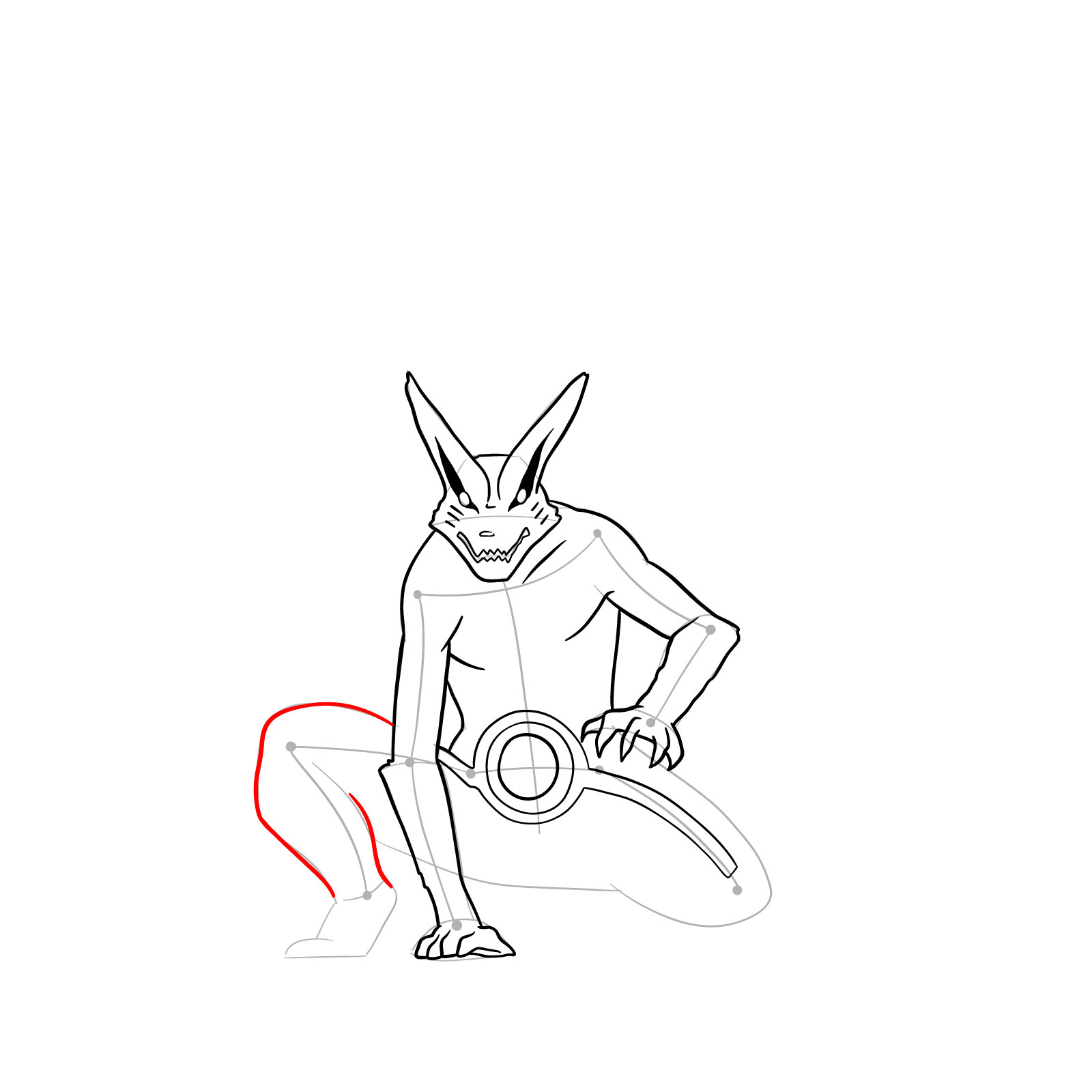 How to Draw Naruto's Tailed Beast Mode - step 23
