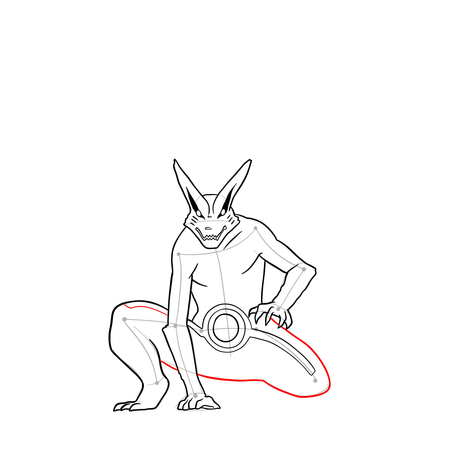 How to Draw Naruto's Tailed Beast Mode - step 25