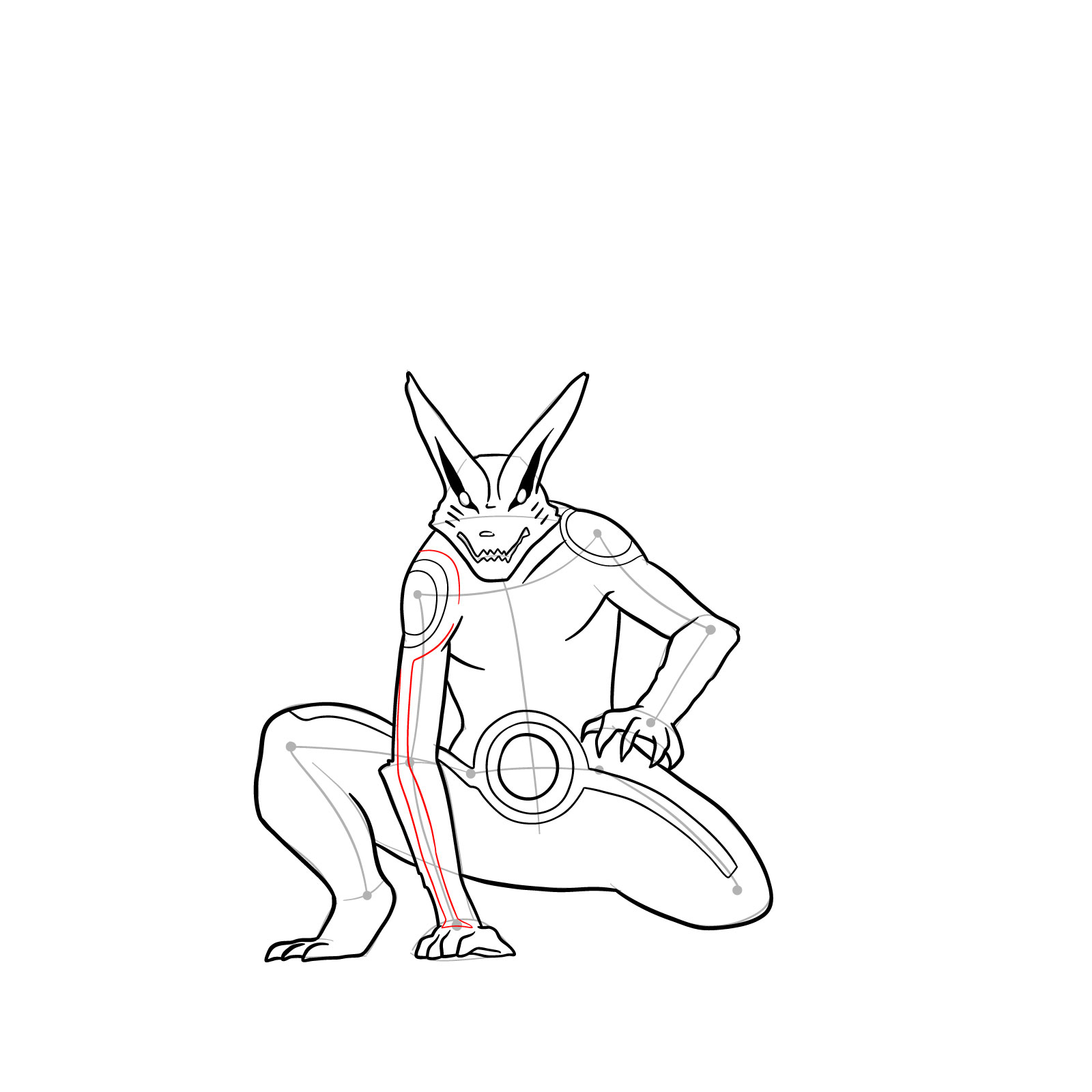 How to Draw Naruto's Tailed Beast Mode - step 27