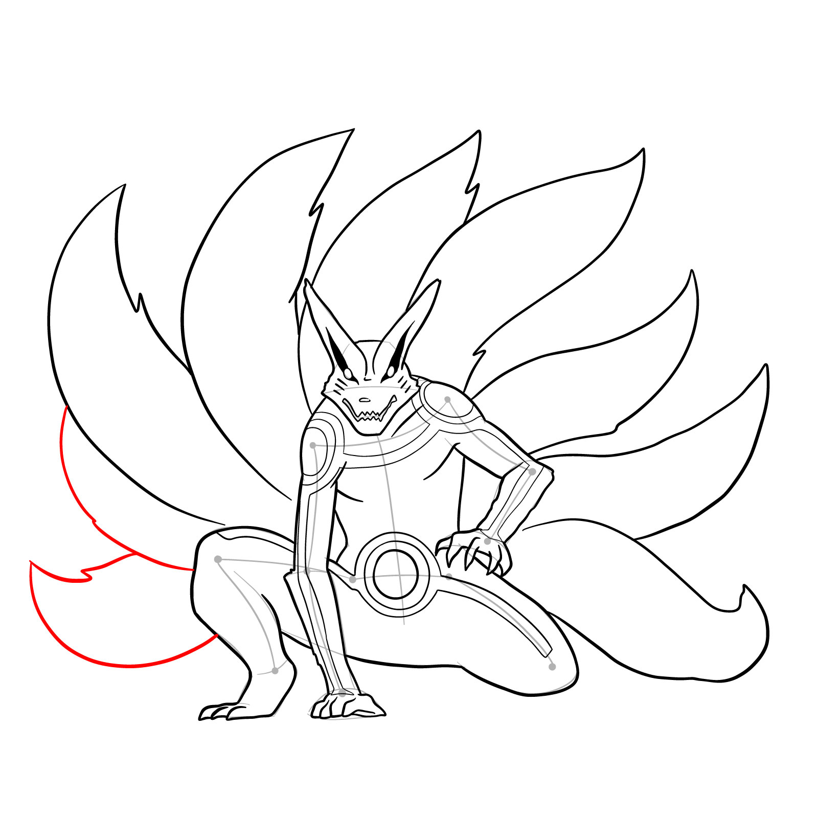 How to Draw Naruto's Tailed Beast Mode - step 33