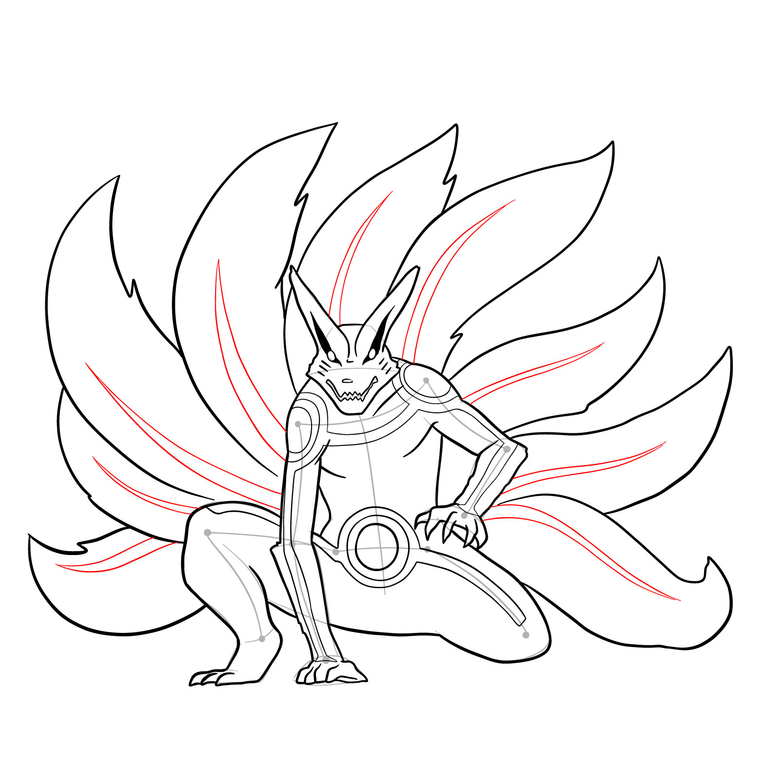 How to Draw Naruto's Tailed Beast Mode - step 34