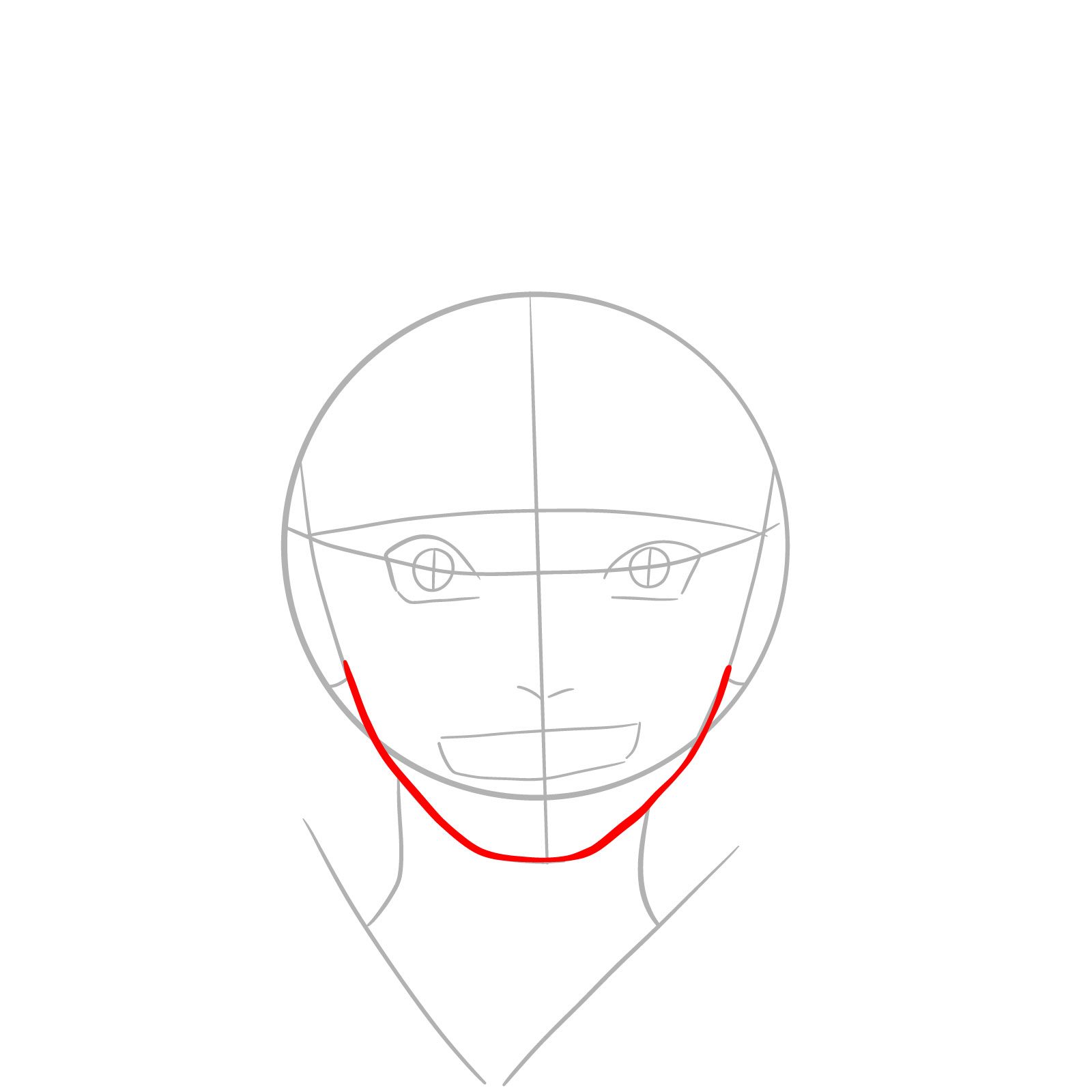 How to Draw Naruto's Face from Team 7 Manga - step 04