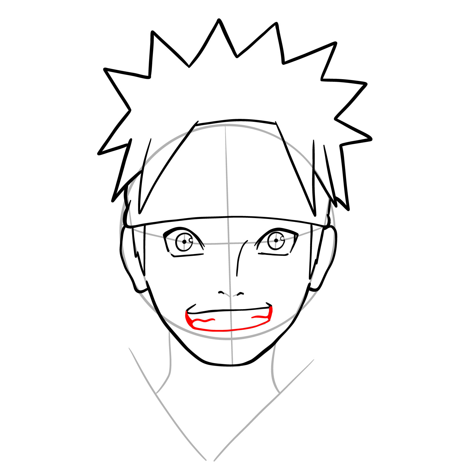 how to draw naruto shippuden face step by step., by Olivia Coach