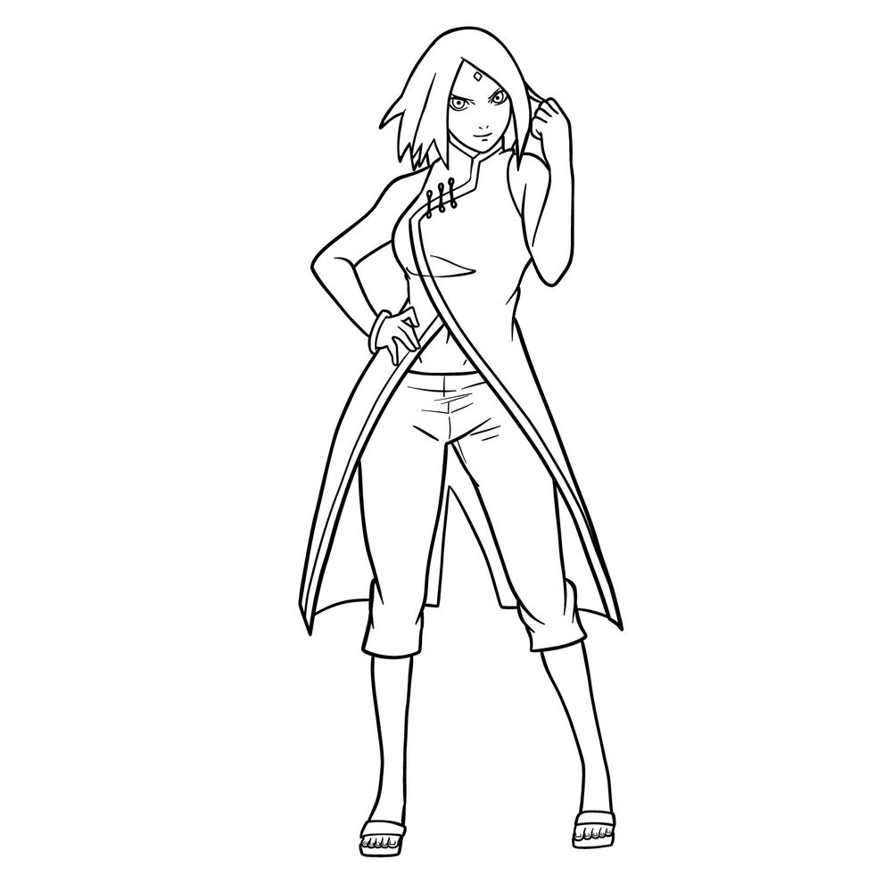 How to Draw Sakura full body from Boruto